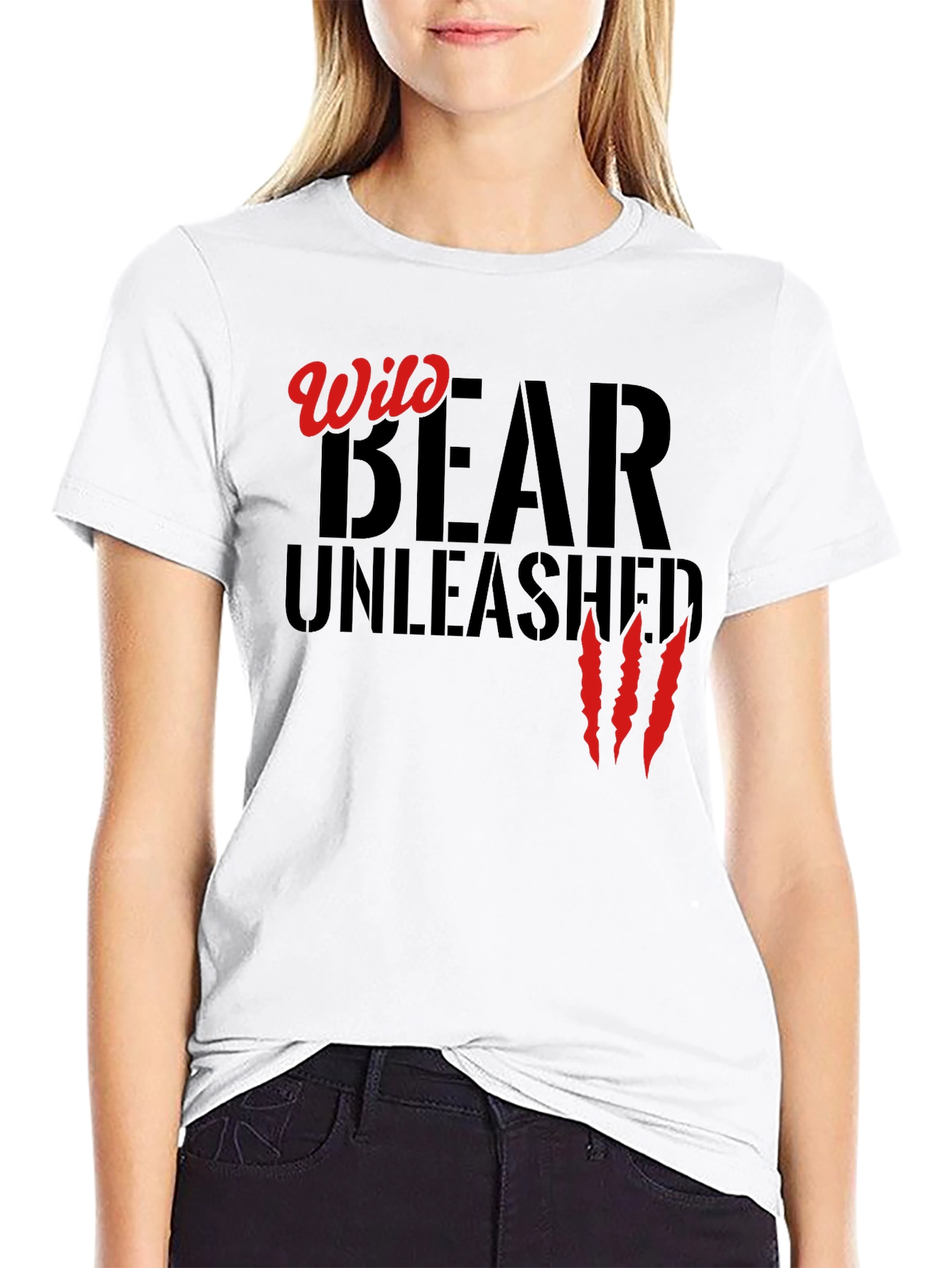 Wild Bear Unleashed Black T-Shirt