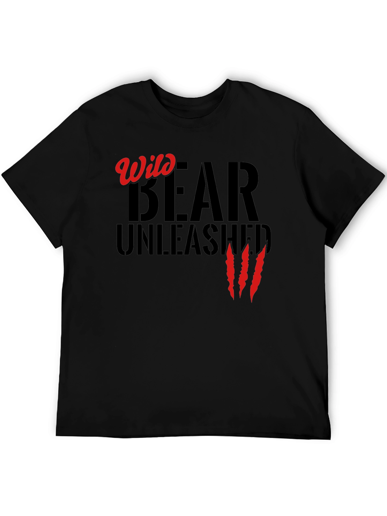 Wild Bear Unleashed Black T-Shirt