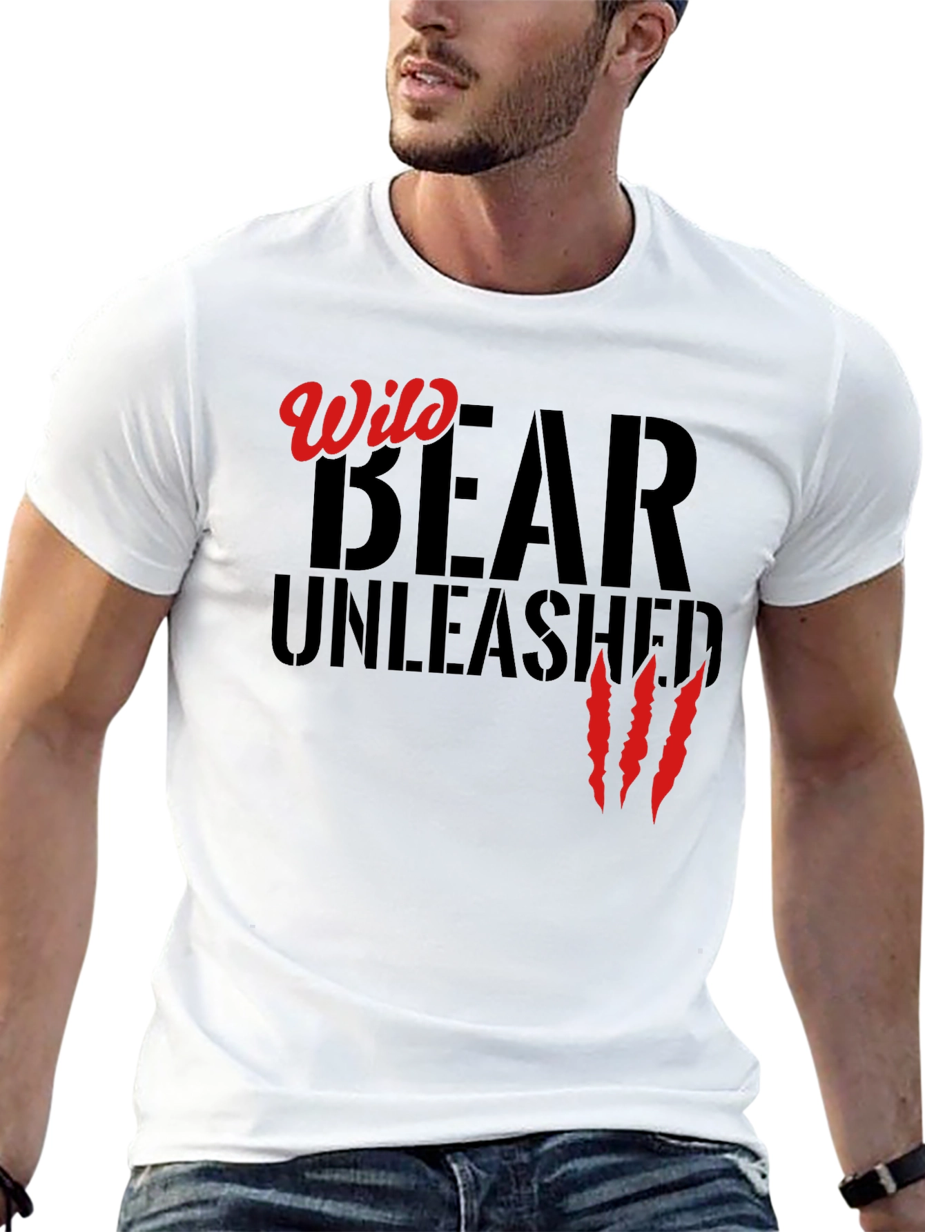 Wild Bear Unleashed Black T-Shirt