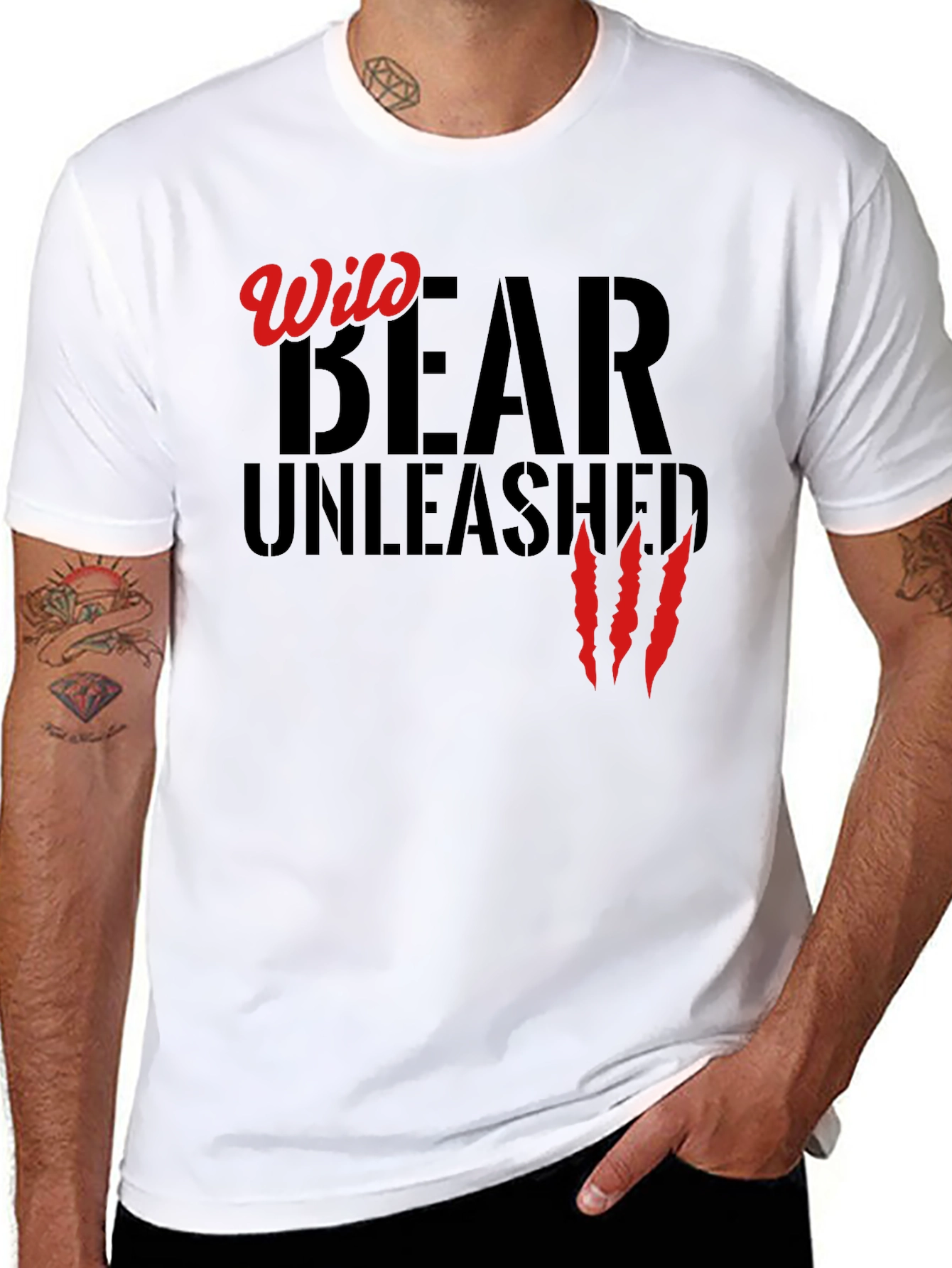 Wild Bear Unleashed Black T-Shirt