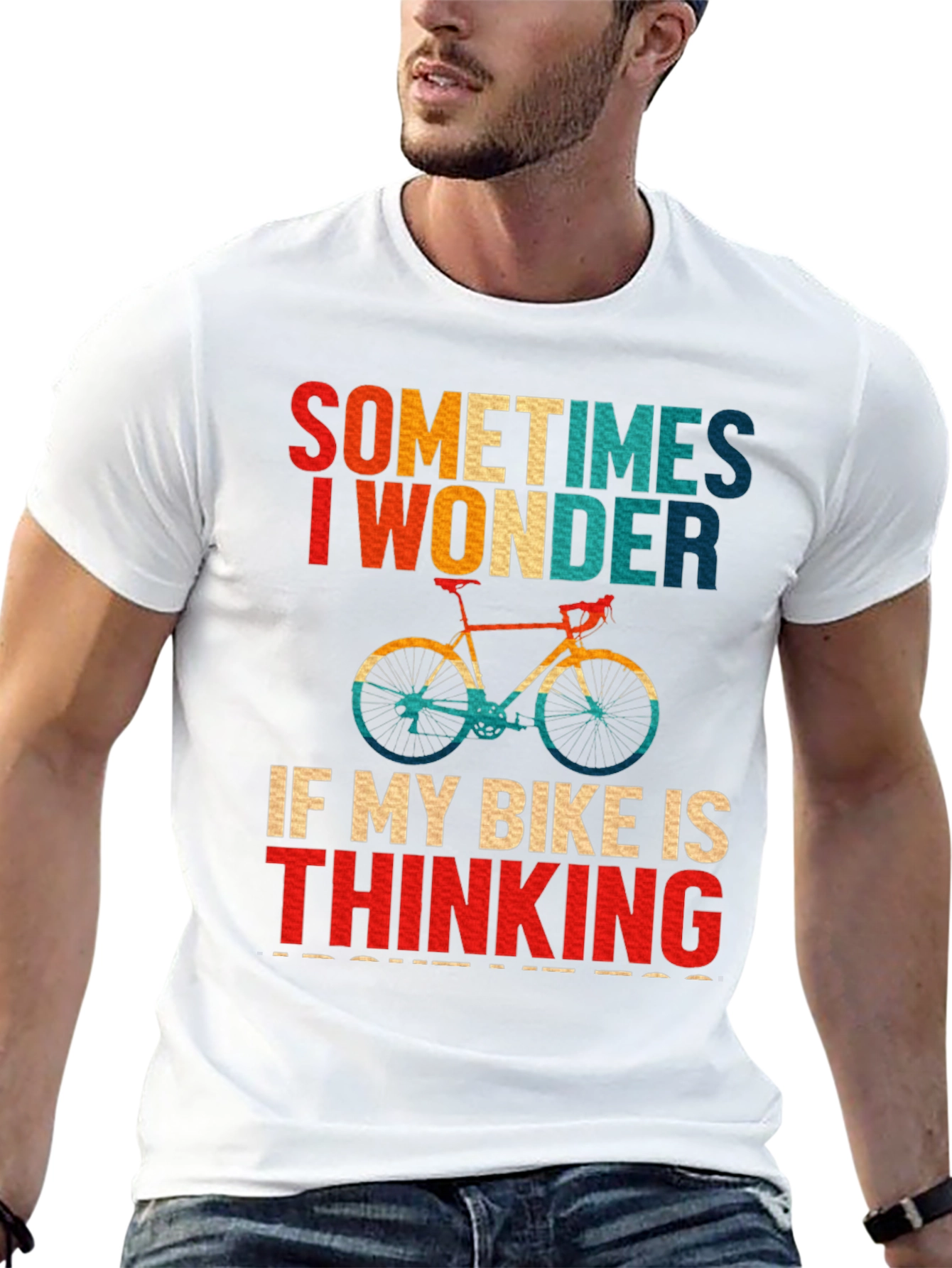 Funny Bike T-Shirt - Sometimes I Wonder