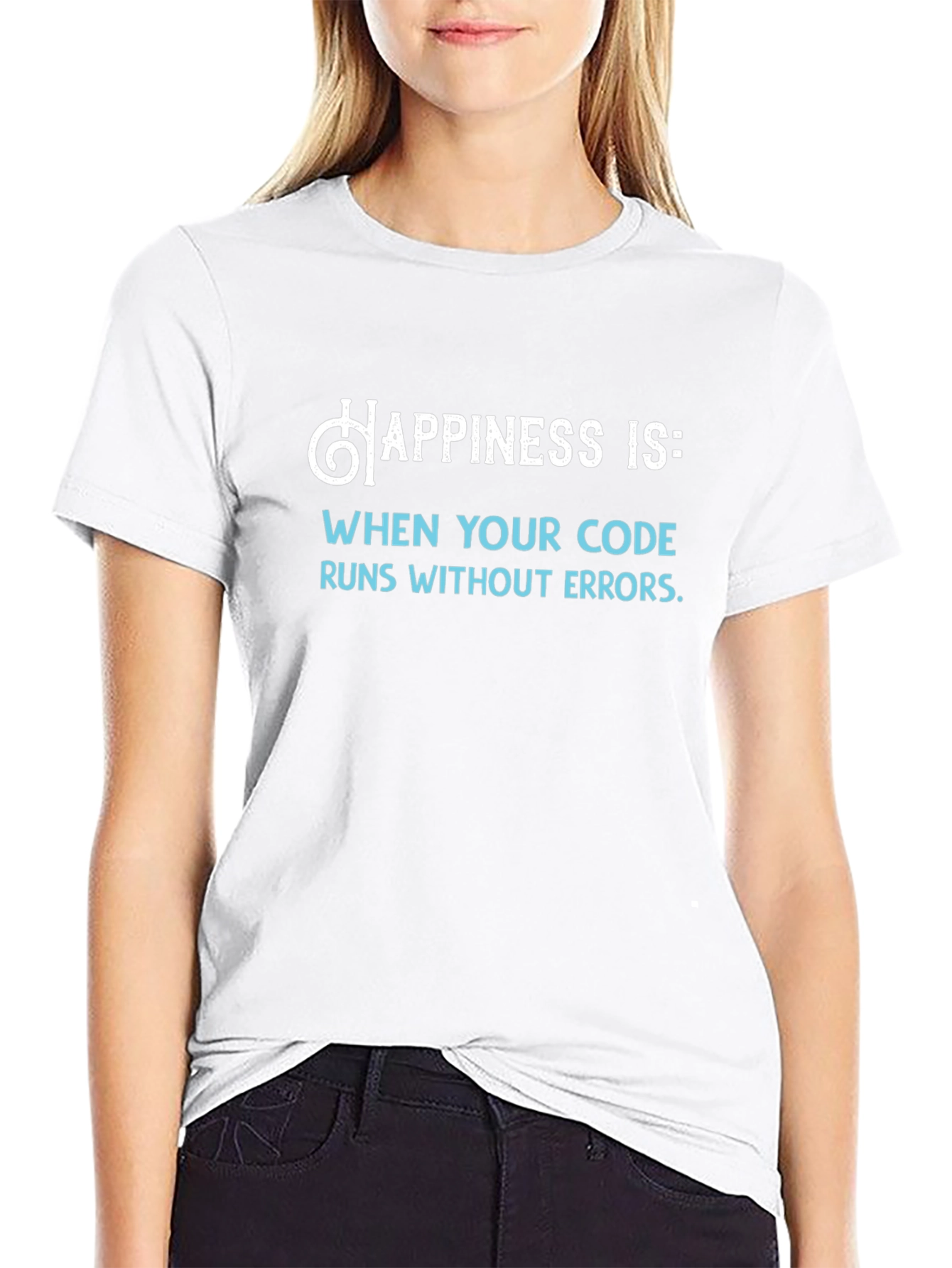 Happiness Is Code Black T-Shirt - Programmer Gift