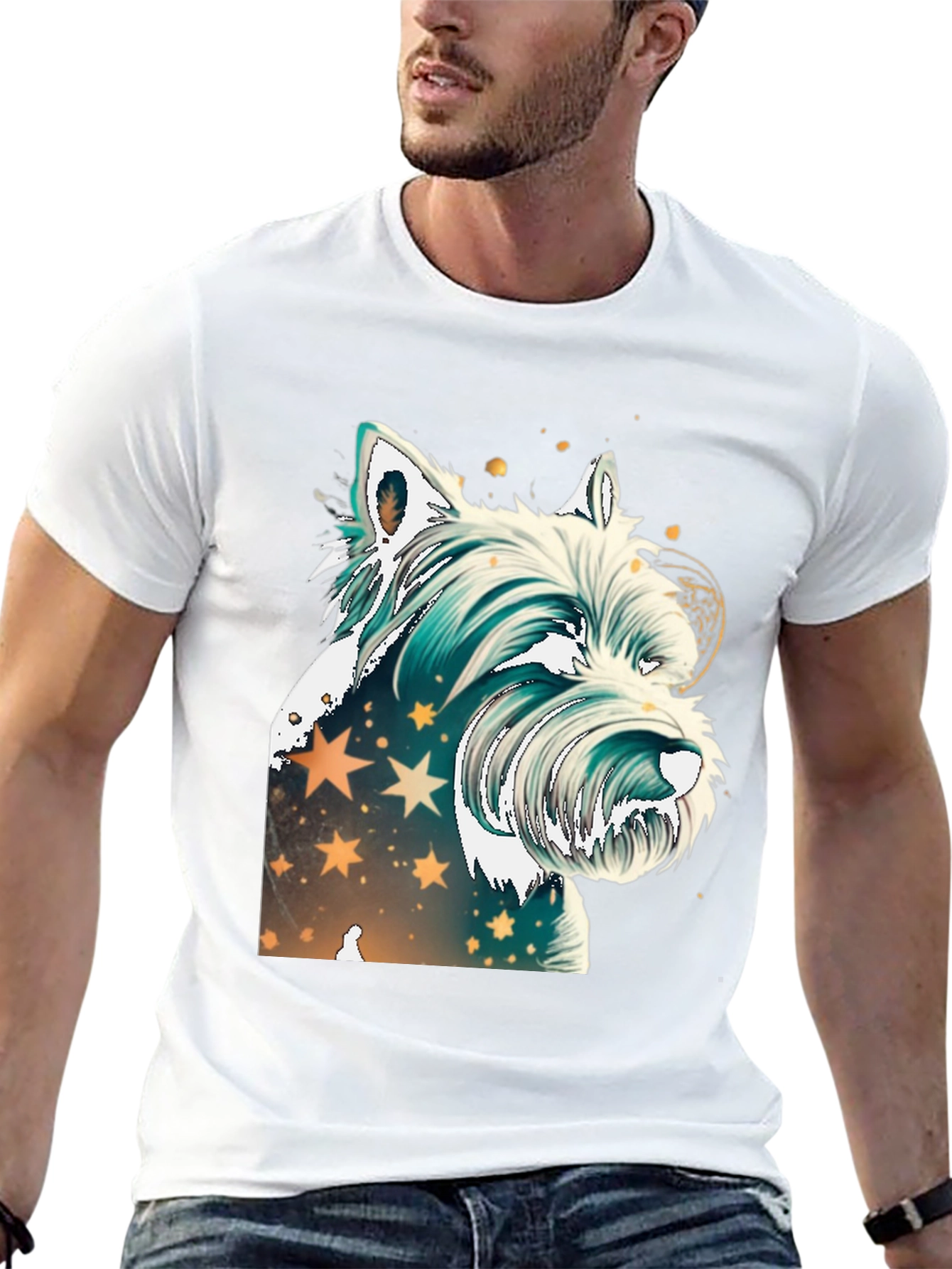 Westie Dog Graphic Tee - Starry Design
