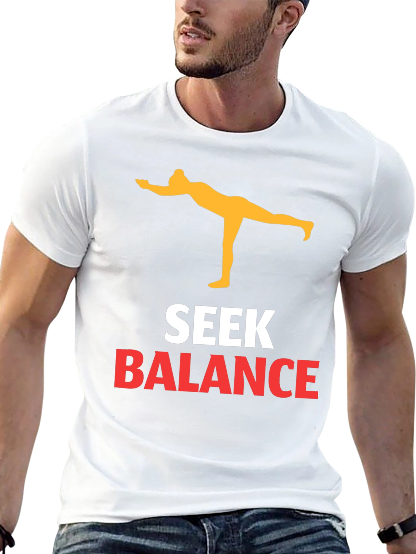 Seek Balance Yoga Graphic Tee - Black