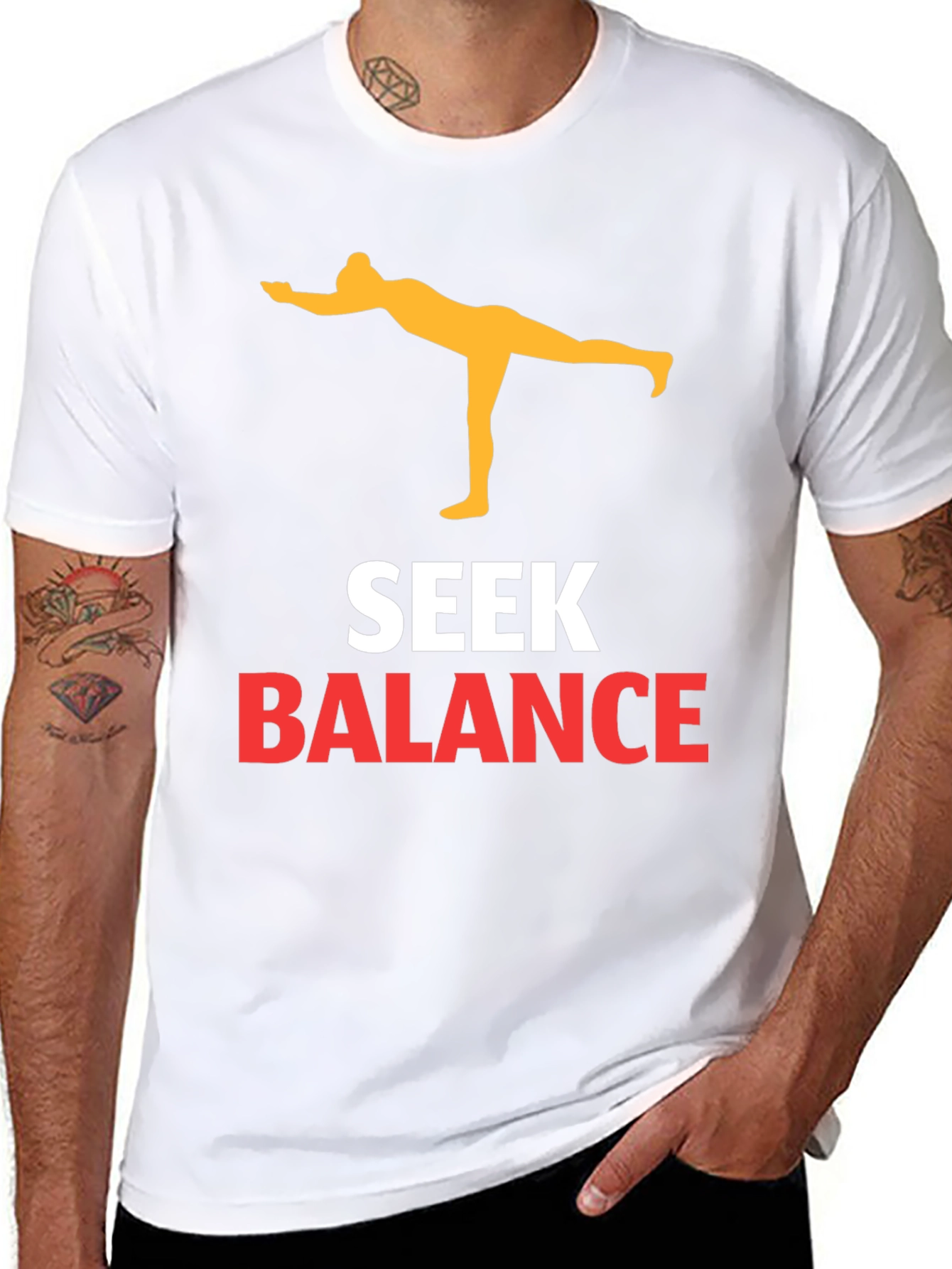 Seek Balance Yoga Graphic Tee - Black