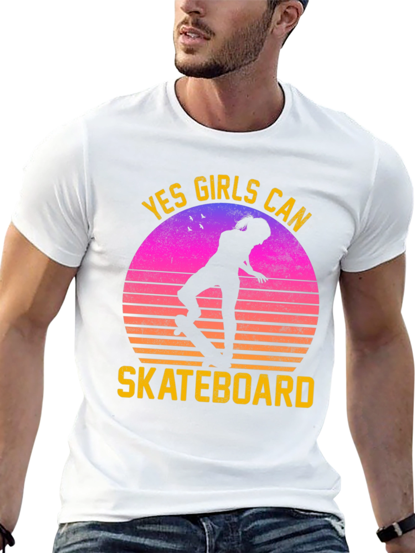 Yes Girls Can Skateboard Graphic Tee
