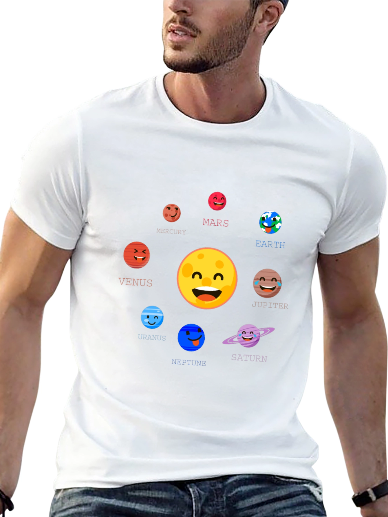 Solar System Planets Emoji T-Shirt