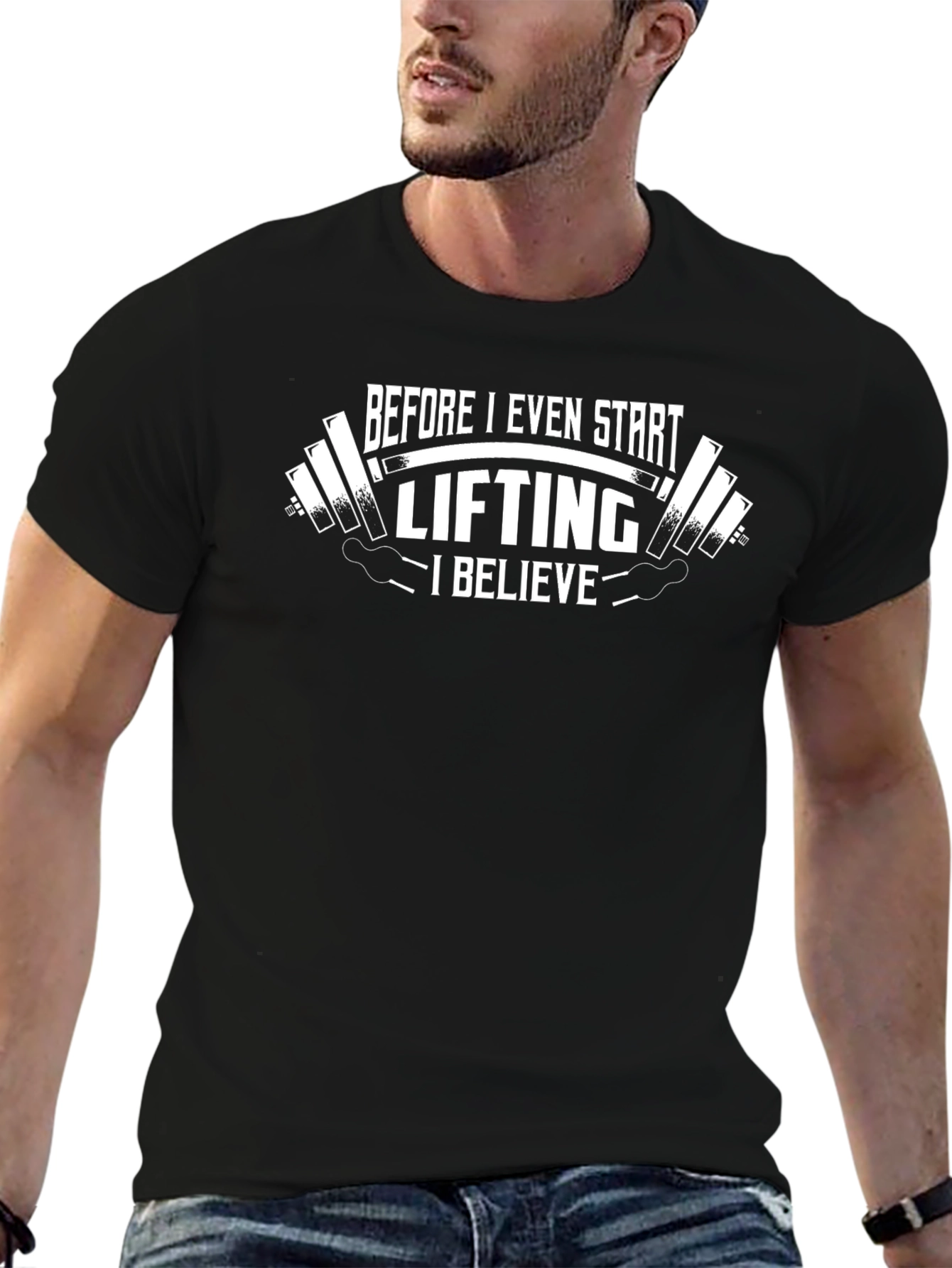 Lifting Believer Mens Black Graphic T-Shirt