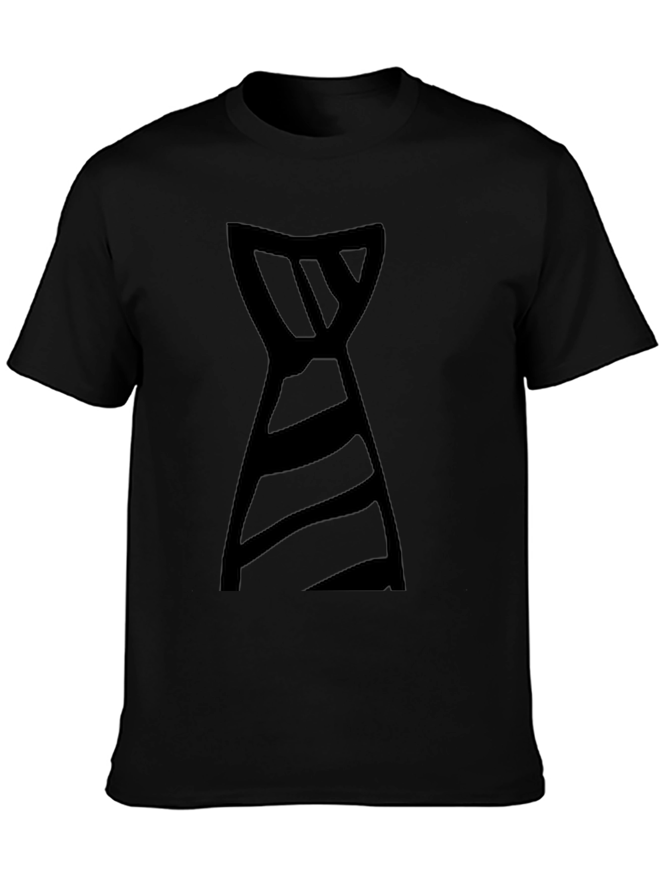 Mens Black T-Shirt with Graphic Tie Design
