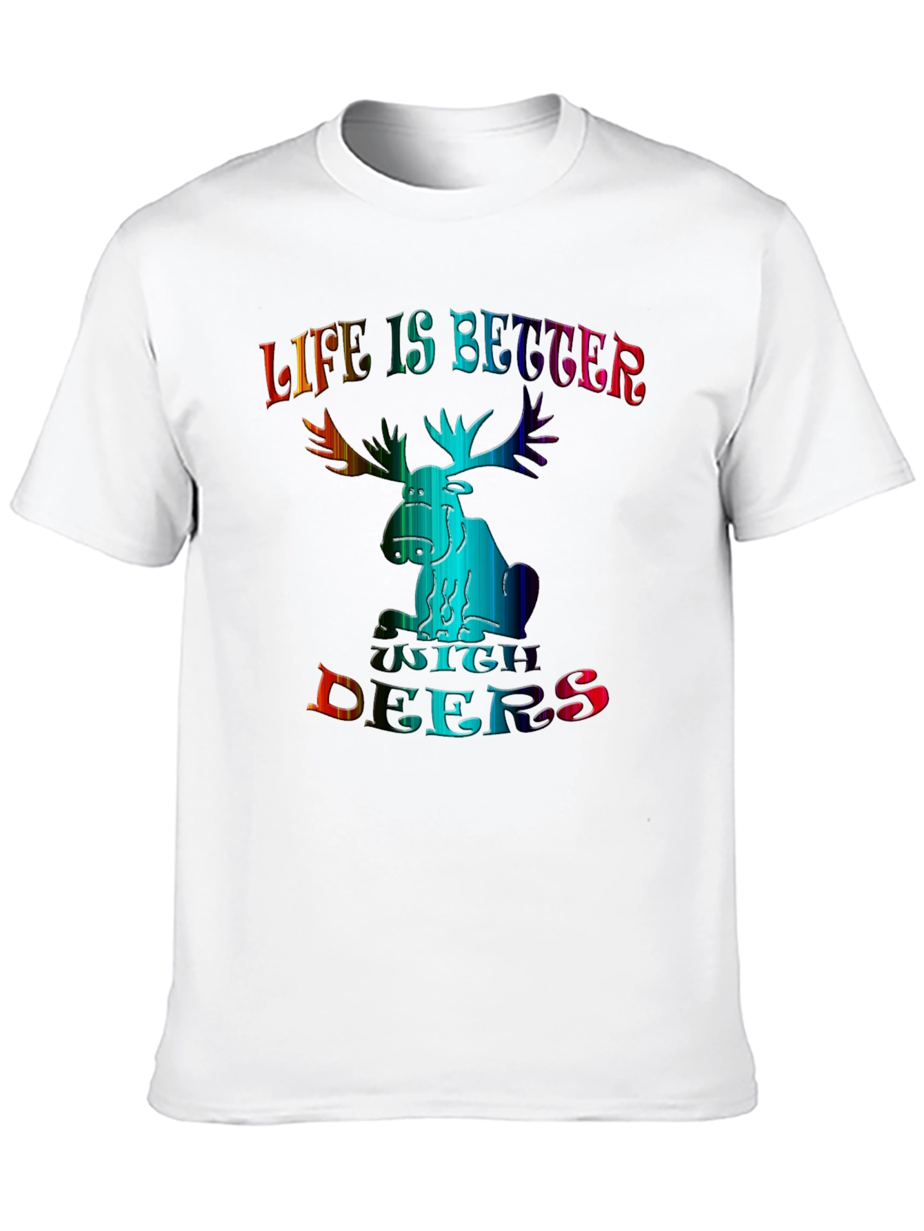 Life is Better with Deers Black T-Shirt