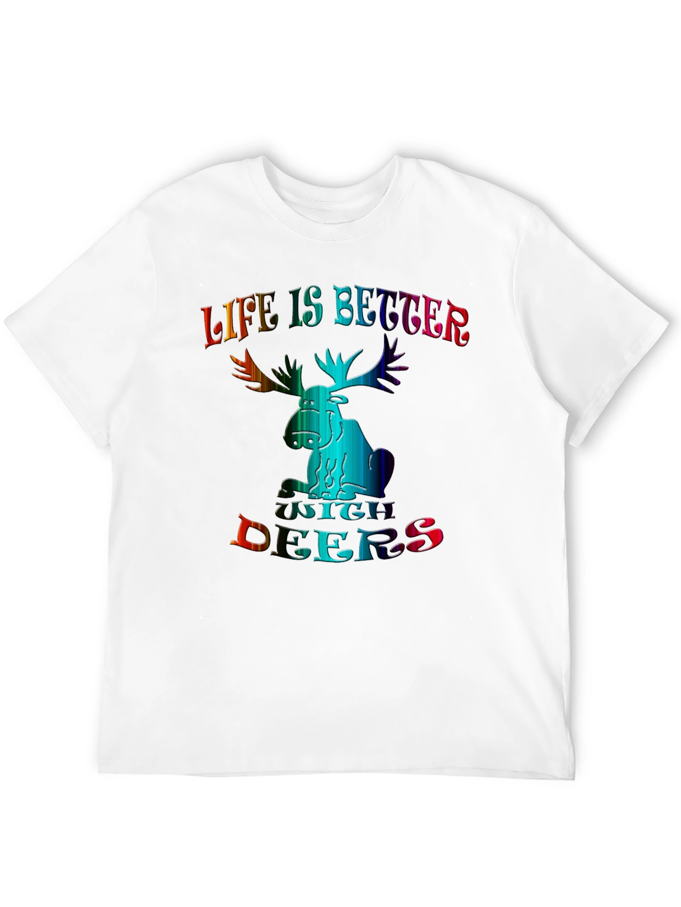 Life is Better with Deers Black T-Shirt