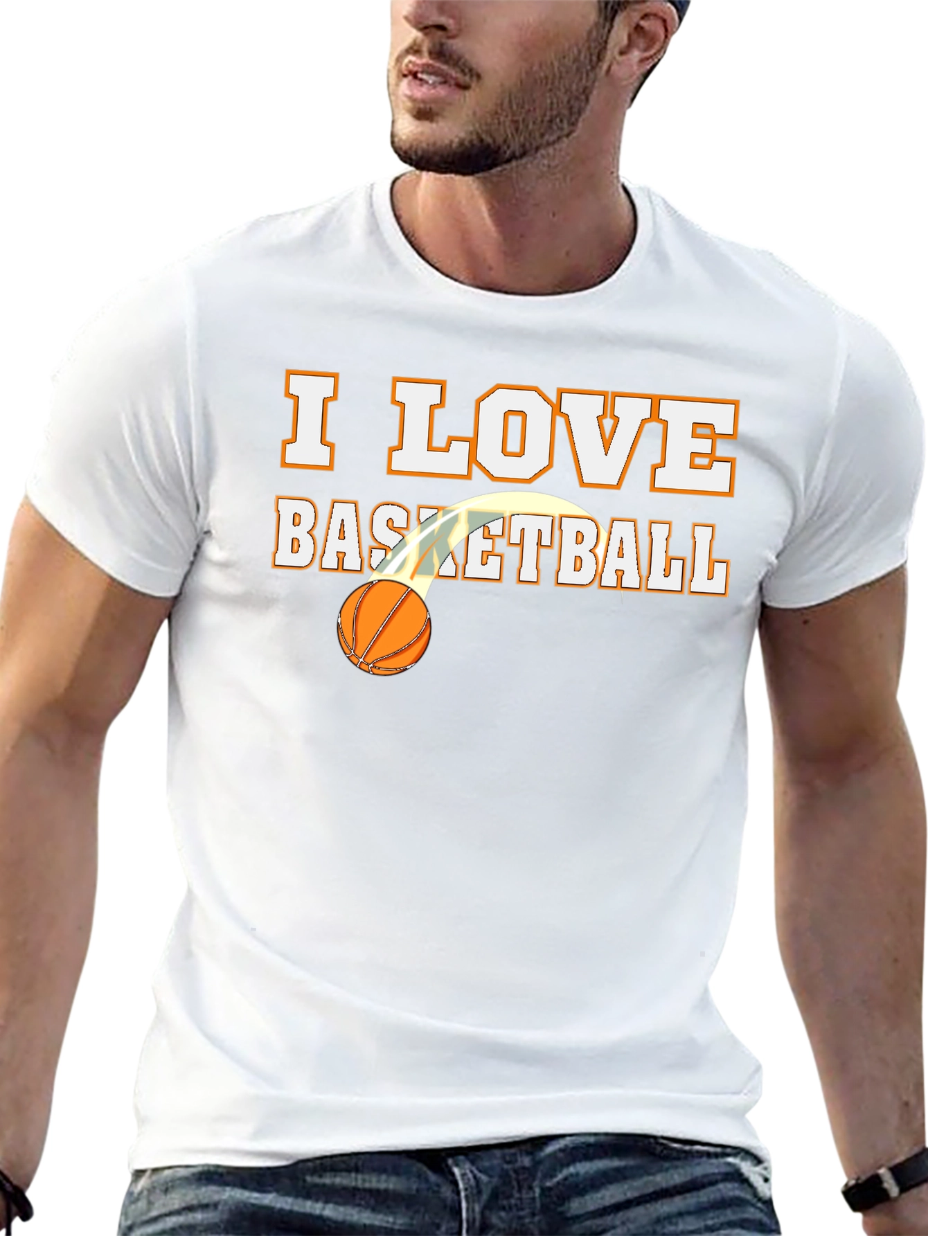 I Love Basketball Graphic Tee - Black Cotton Shirt