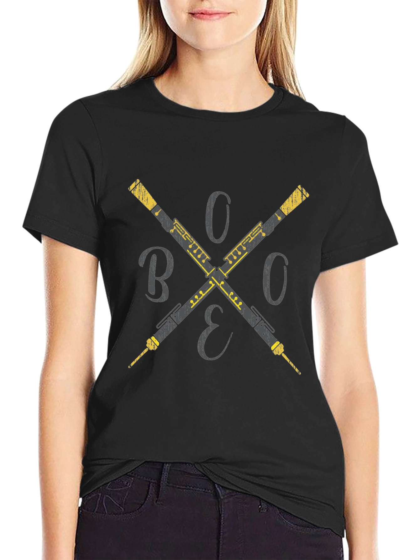 Oboe Cross T-Shirt - Musicians Style