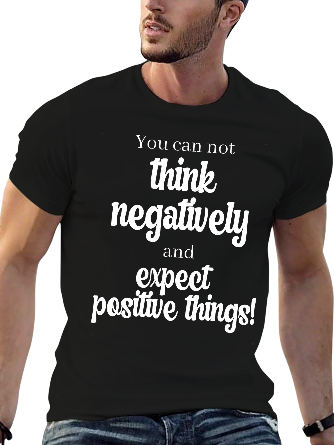 Positive Thinking T-Shirt - Mens Black Tee