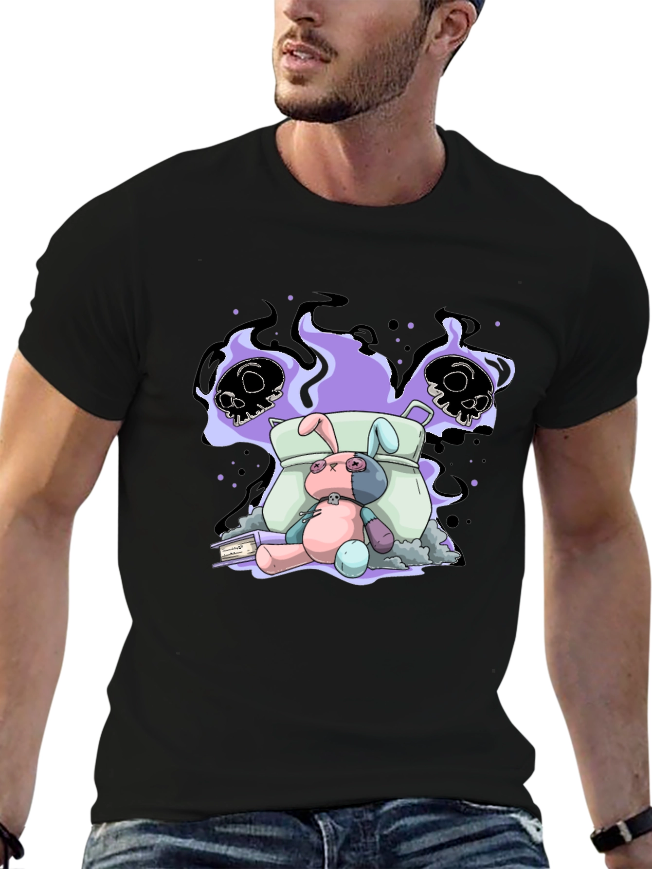 Spooky Bunny Graphic Tee - Unisex Cotton T-Shirt