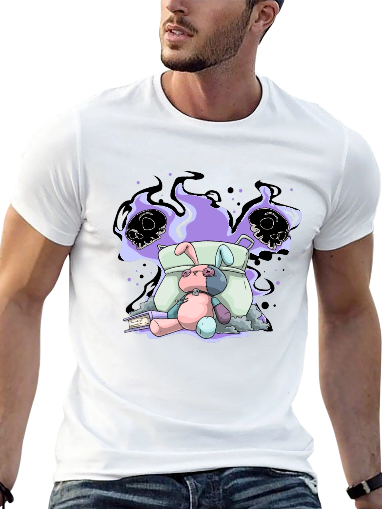 Spooky Bunny Graphic Tee - Unisex Cotton T-Shirt