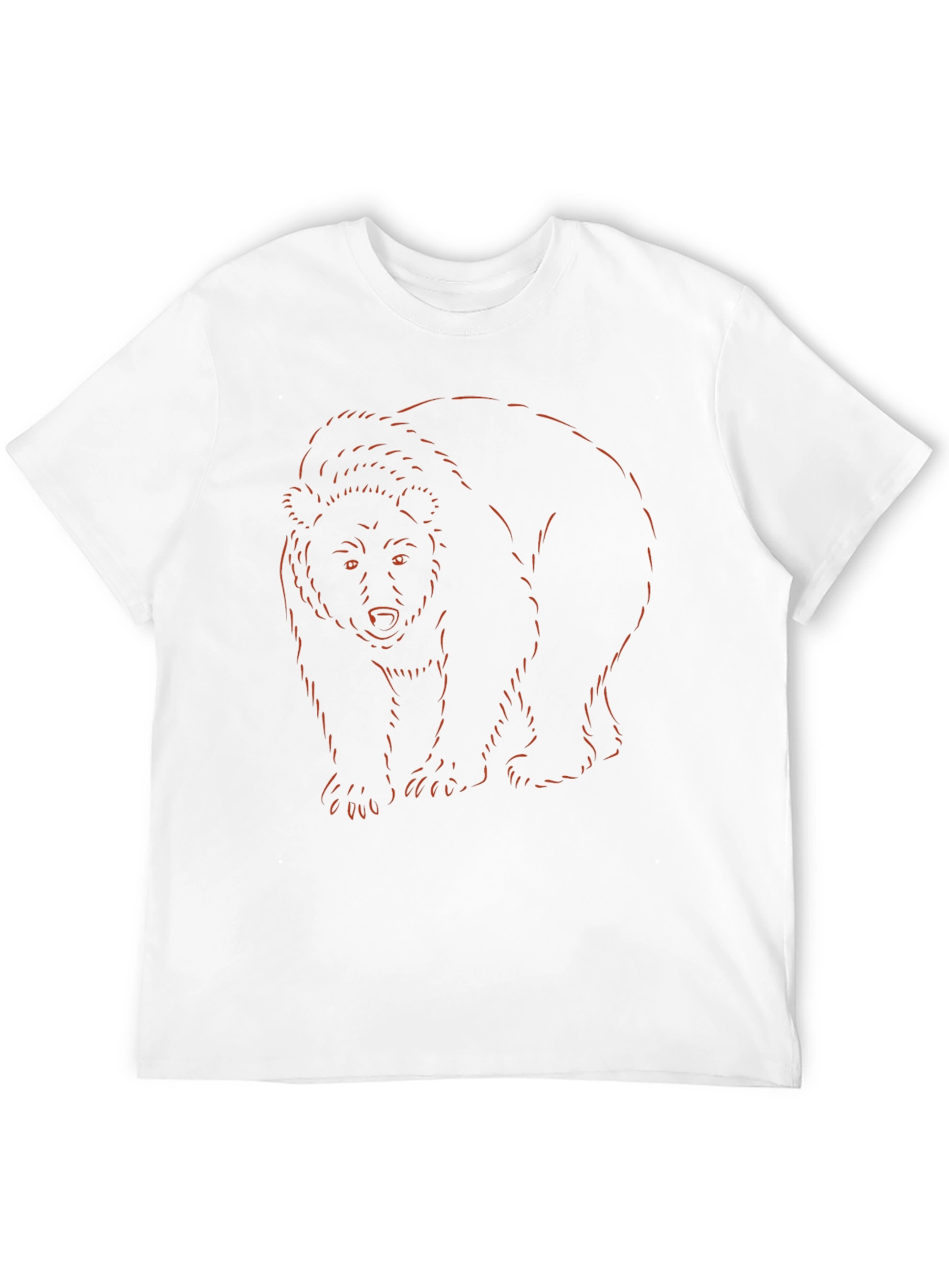 Bear Outline Graphic Tee - Soft Cotton Blend
