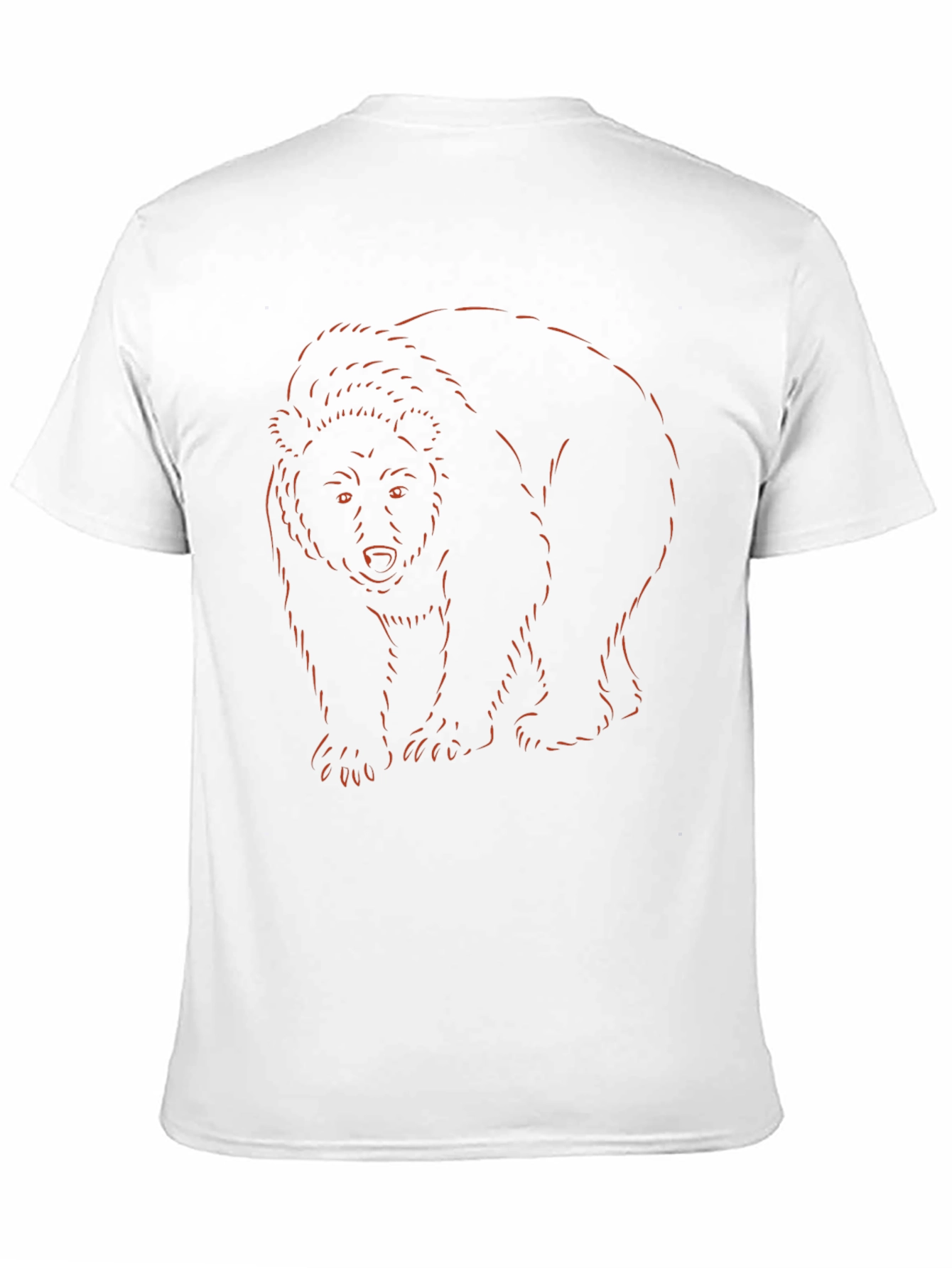 Bear Outline Graphic Tee - Soft Cotton Blend