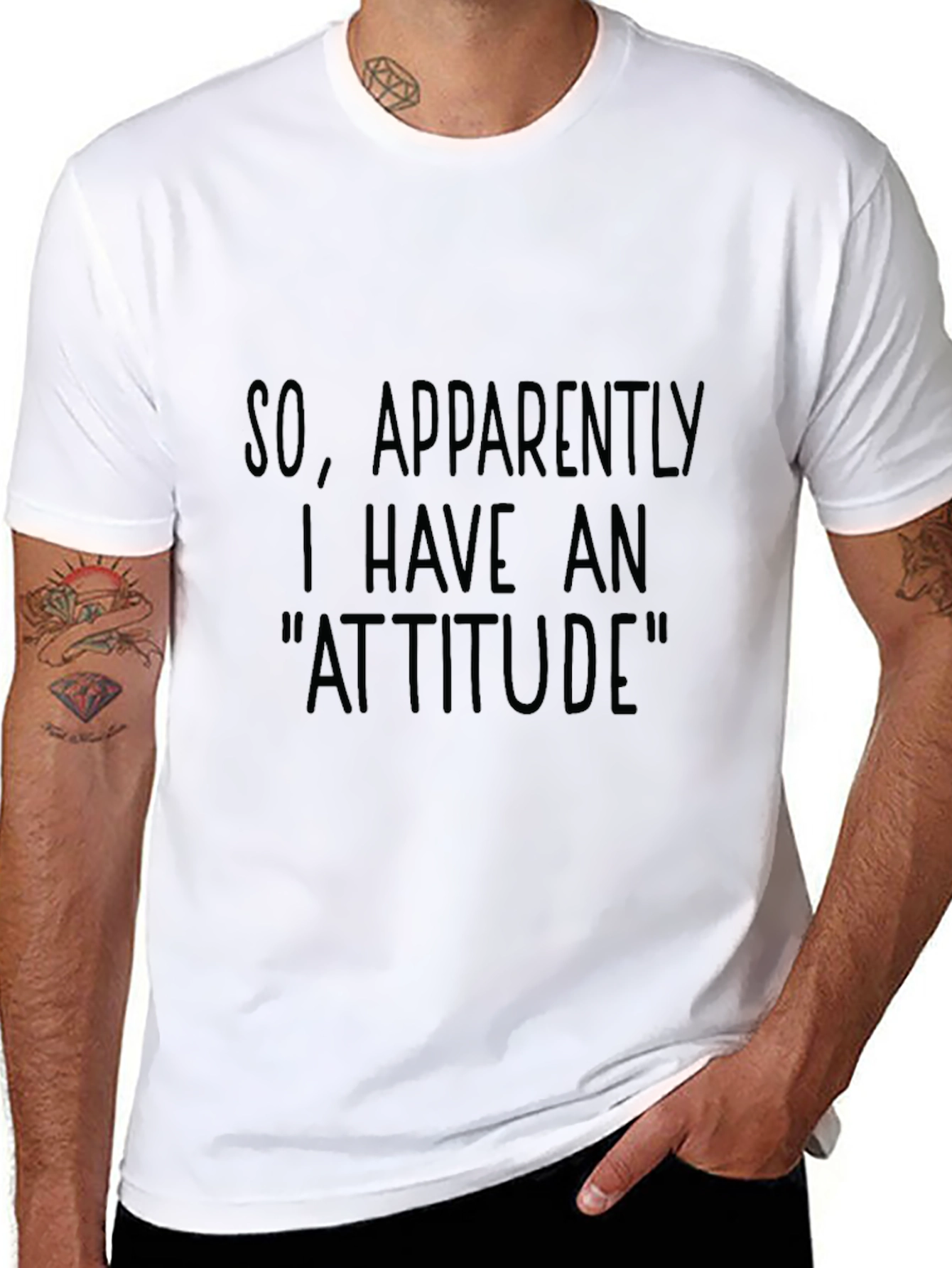 Funny Attitude Graphic Tee - Unisex Black Cotton T-Shirt