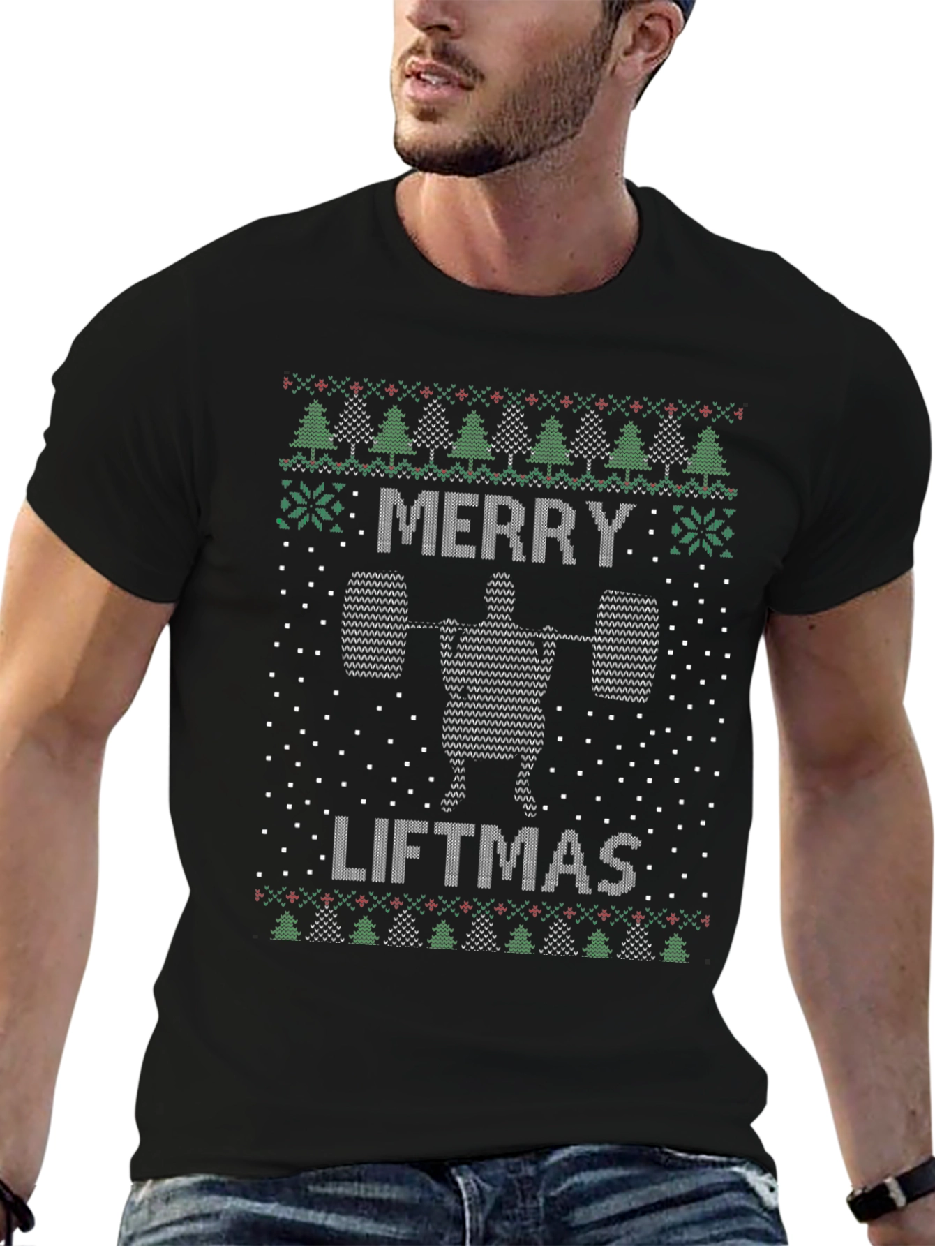 Merry Liftmas Ugly Christmas Sweater Workout T-Shirt