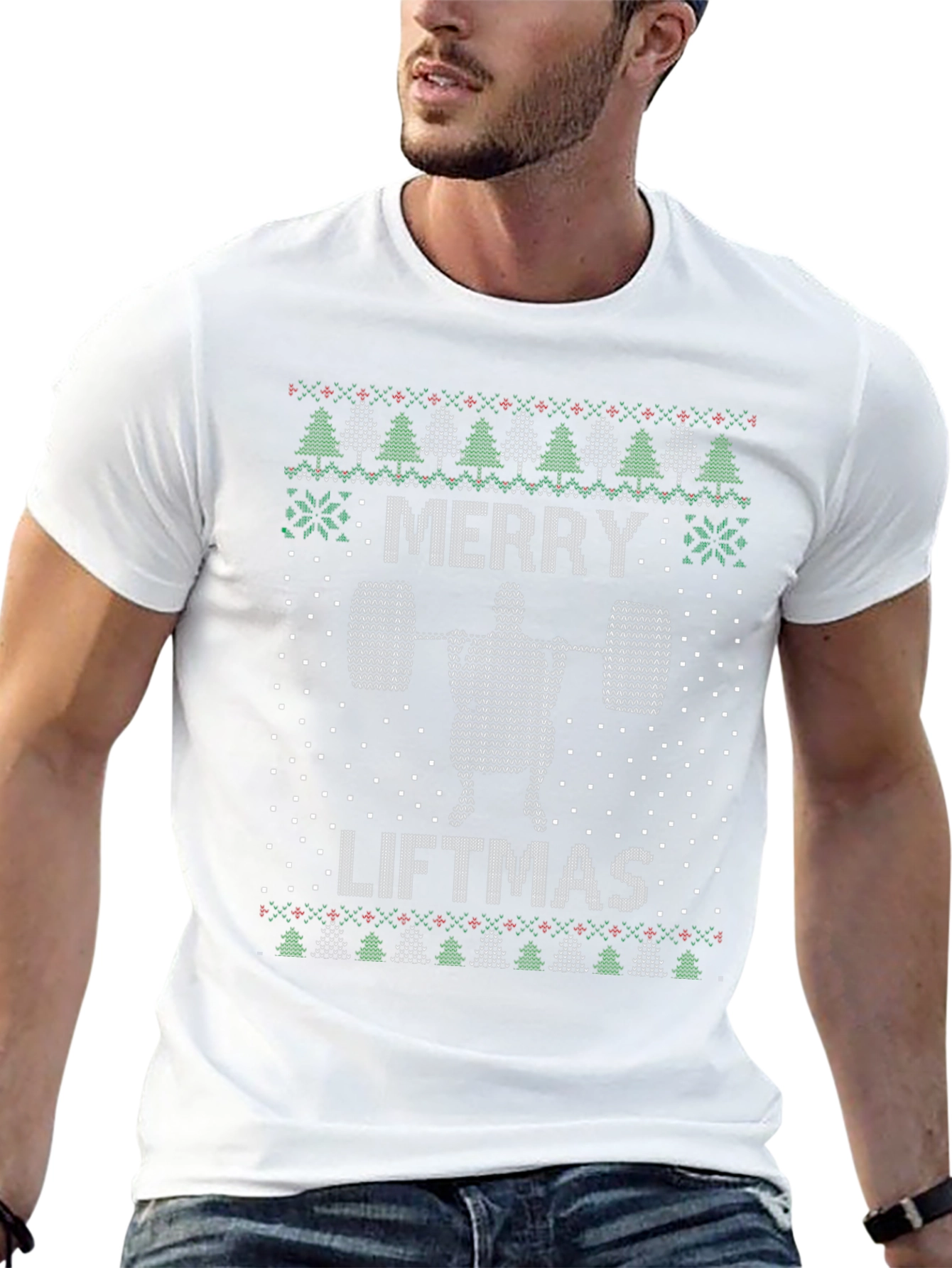 Merry Liftmas Ugly Christmas Sweater Workout T-Shirt