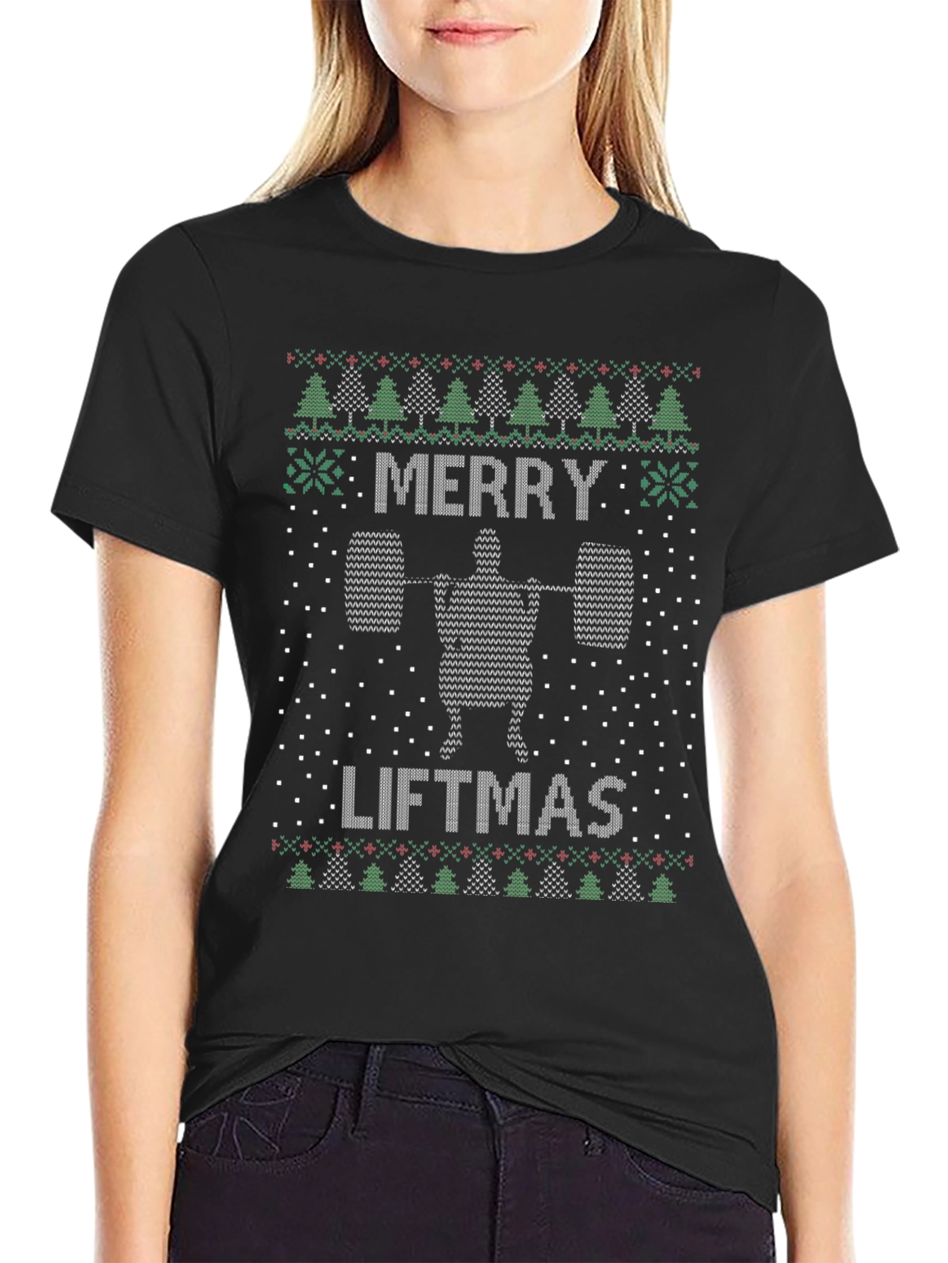 Merry Liftmas Ugly Christmas Sweater Workout T-Shirt