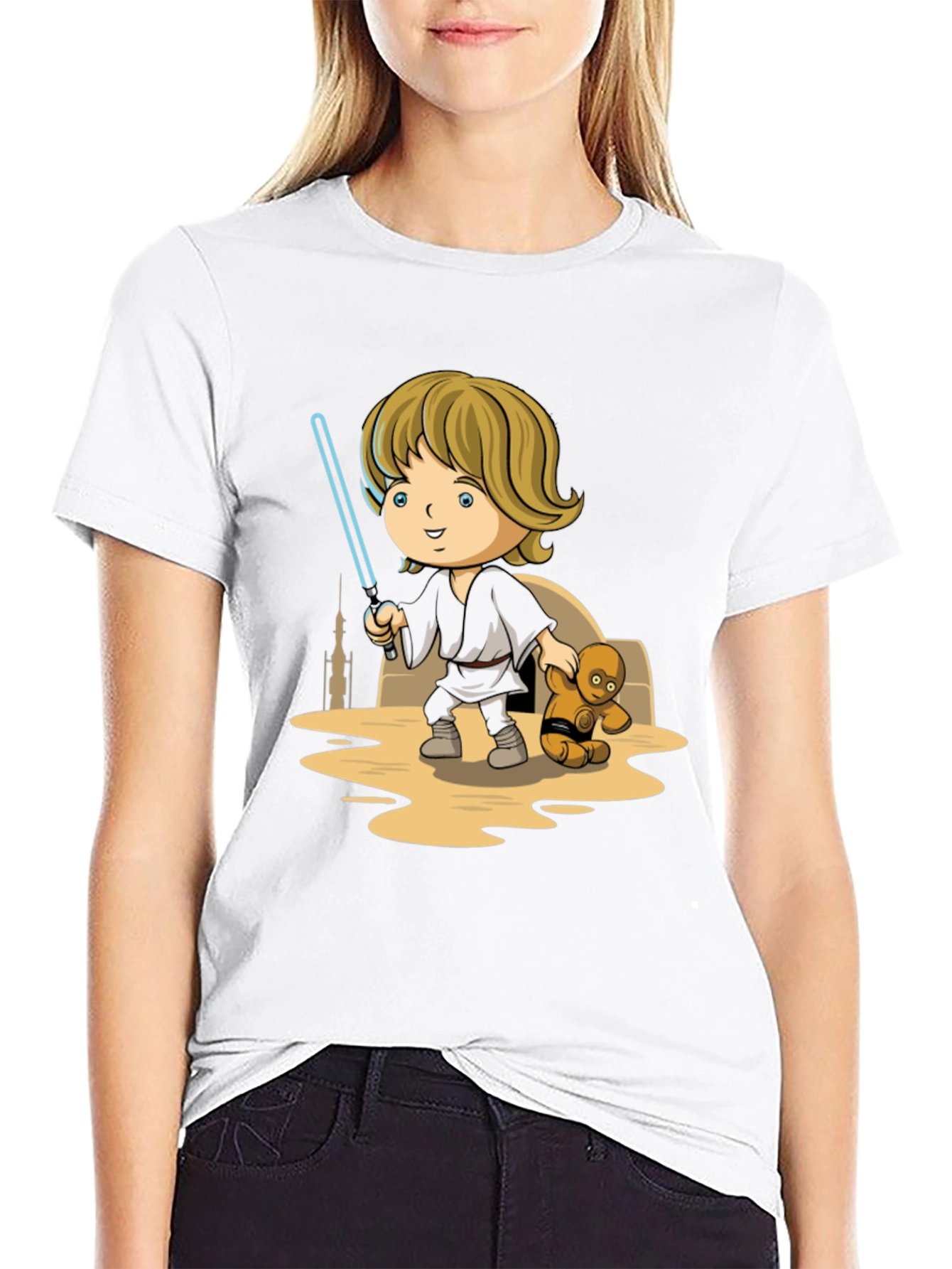 Star Wars Luke Skywalker Cartoon T-Shirt