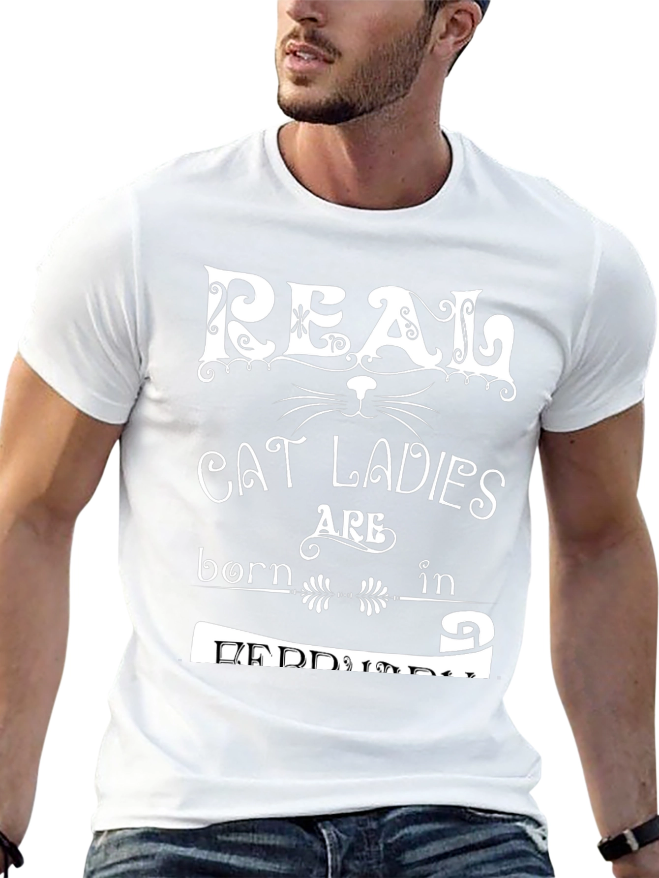 Real Cat Ladies are Born in February T-Shirt
