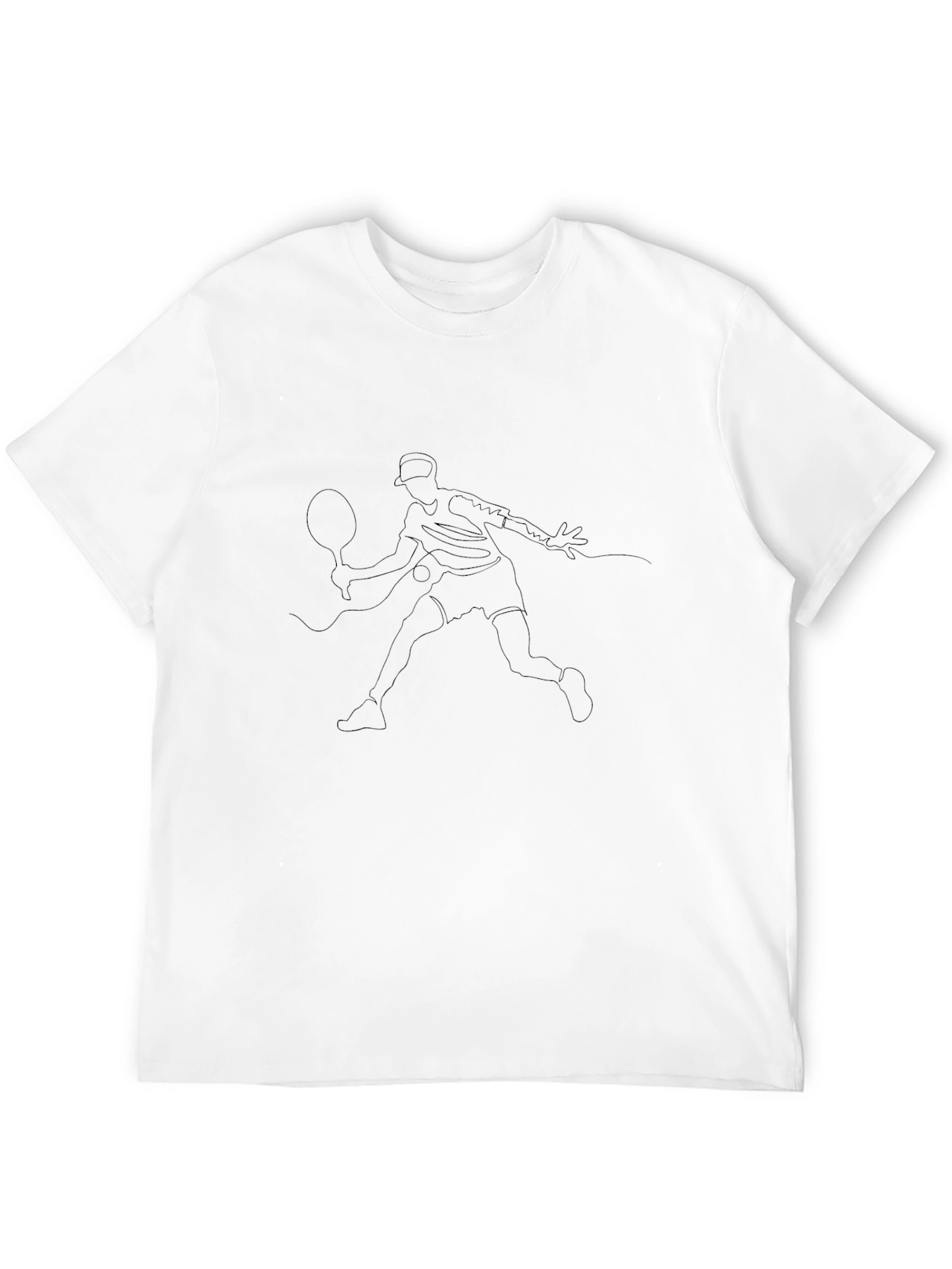 Minimalist Tennis Player Line Art T-Shirt