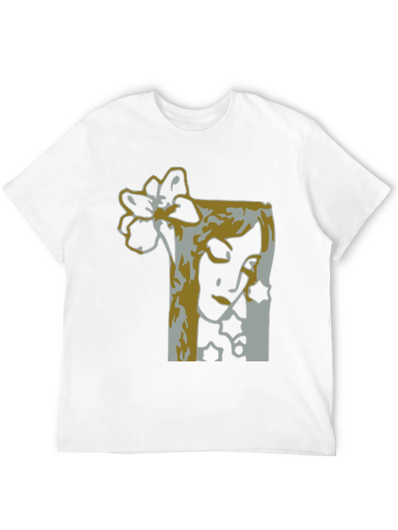 Abstract Flower Graphic Tee - Stylish Black T-Shirt
