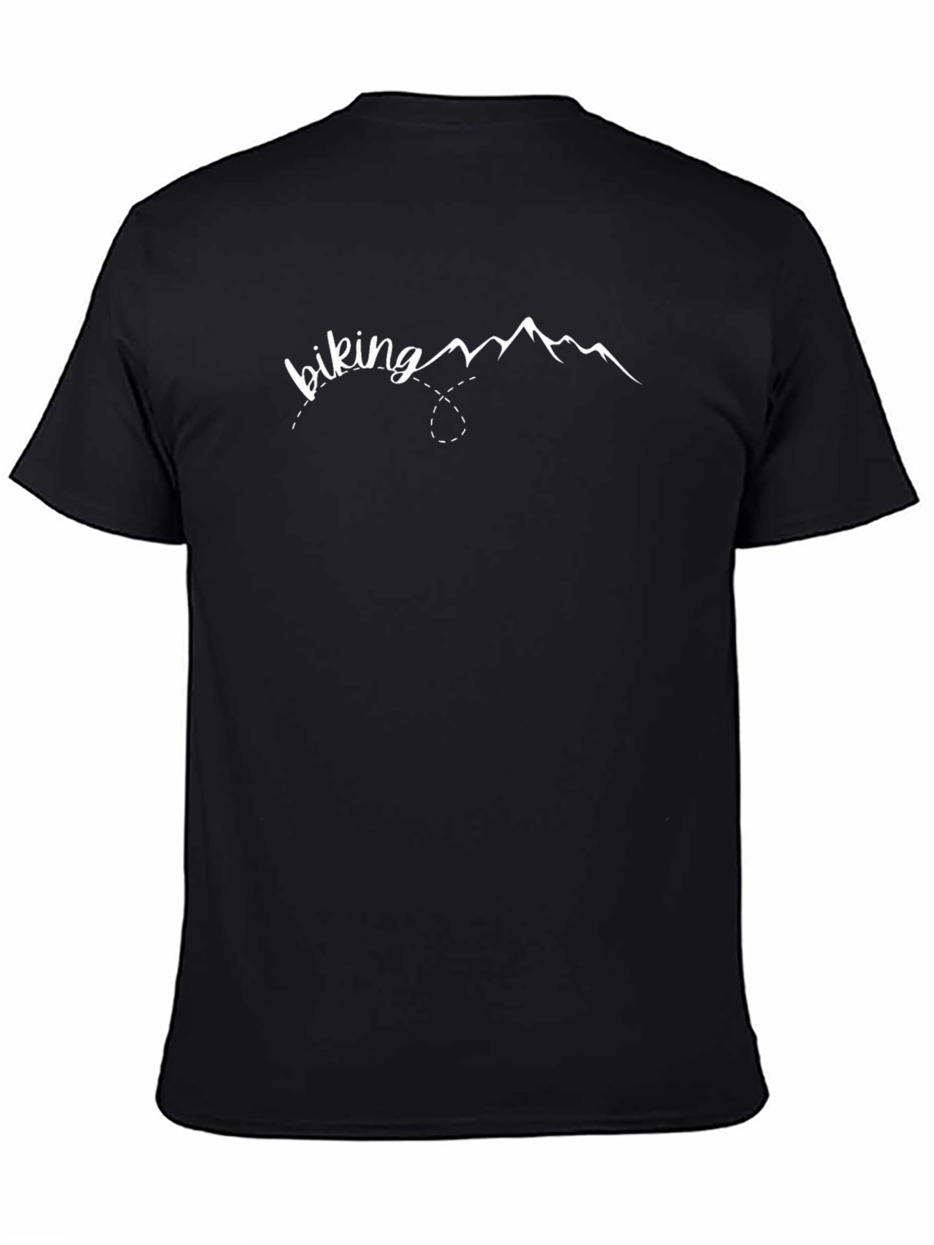 Biking Mountain Graphic Tee - Unisex Black T-Shirt
