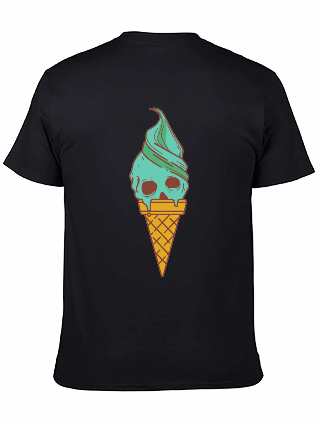 Skull Ice Cream Graphic Tee - Black Unisex Shirt
