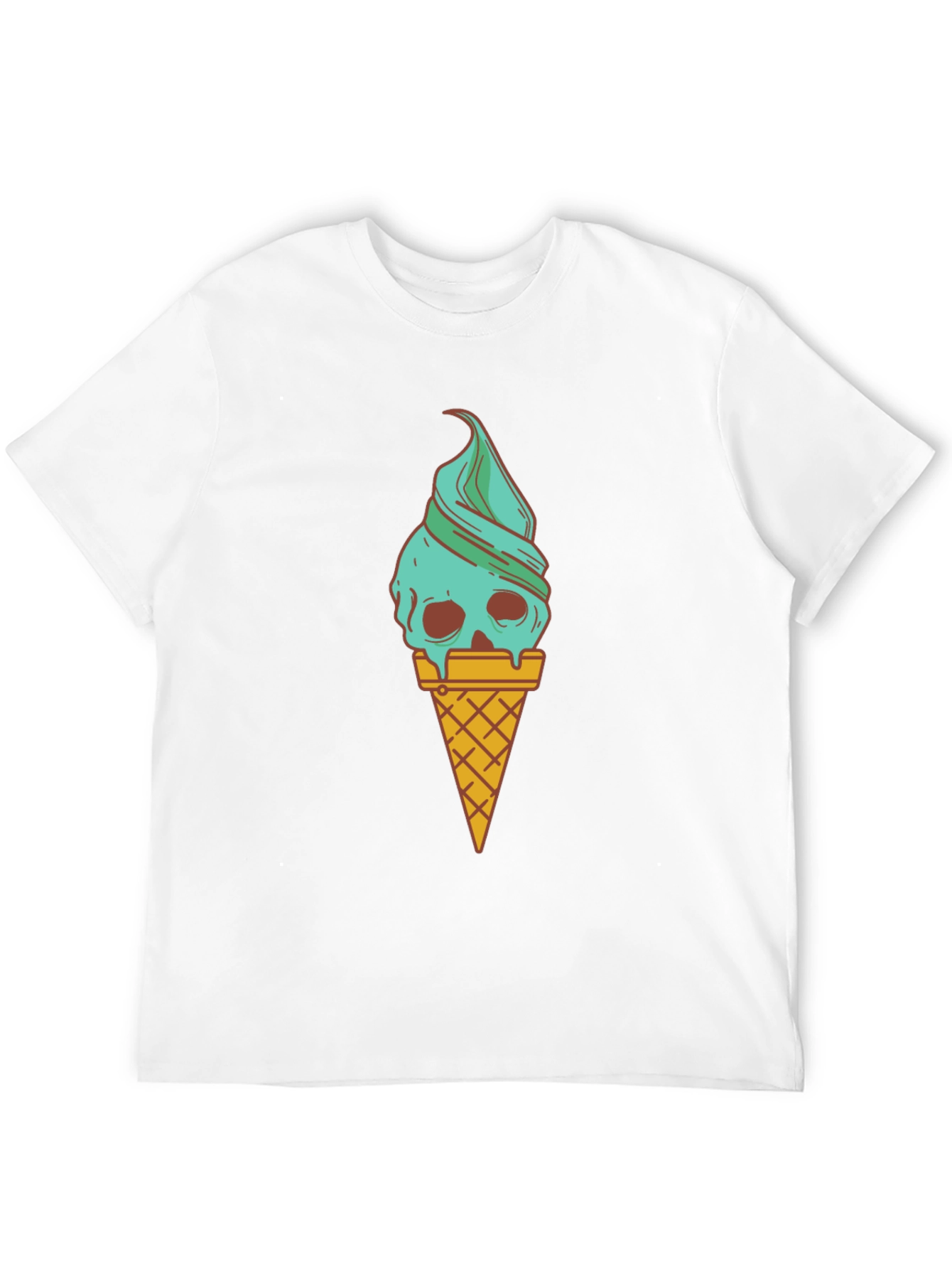 Skull Ice Cream Graphic Tee - Black Unisex Shirt