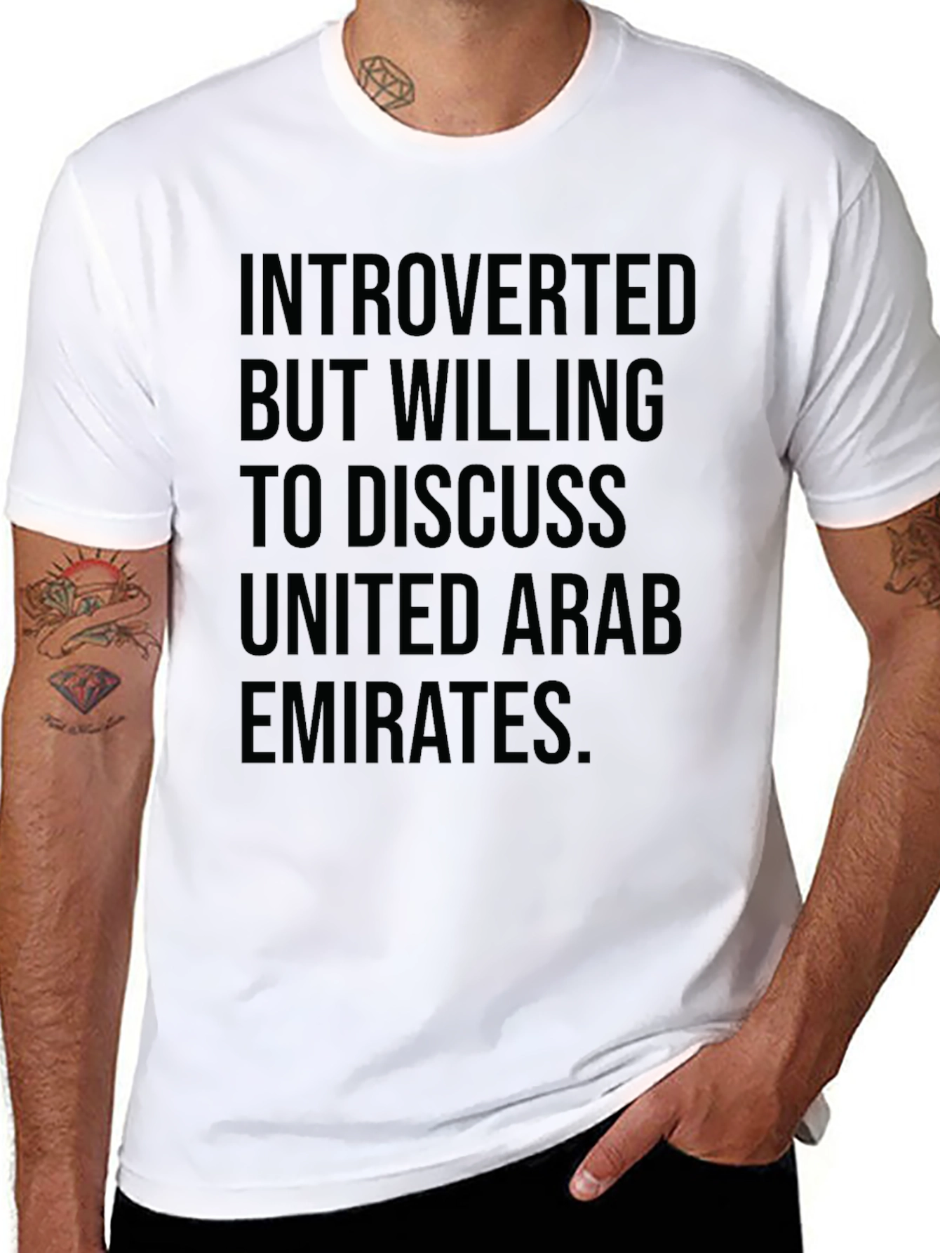 Introverted But Willing to Discuss UAE T-Shirt