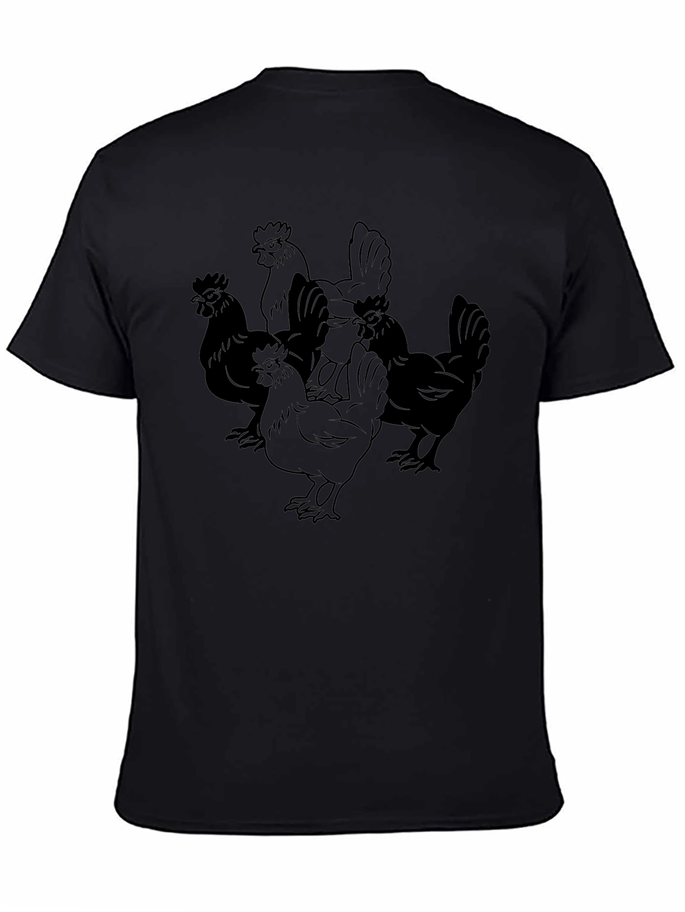 Chicken Graphic Black T-Shirt - Casual Style