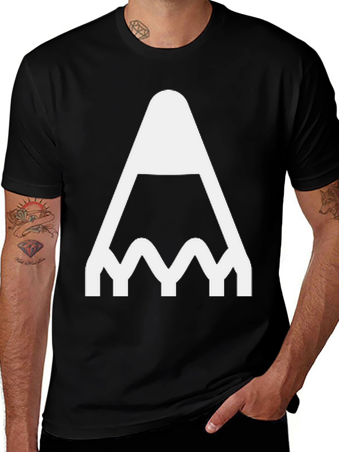 Pencil Icon Black T-Shirt