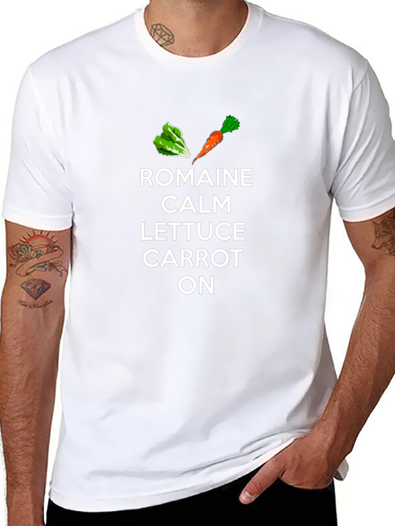Romaine Calm Lettuce Carrot On T-Shirt