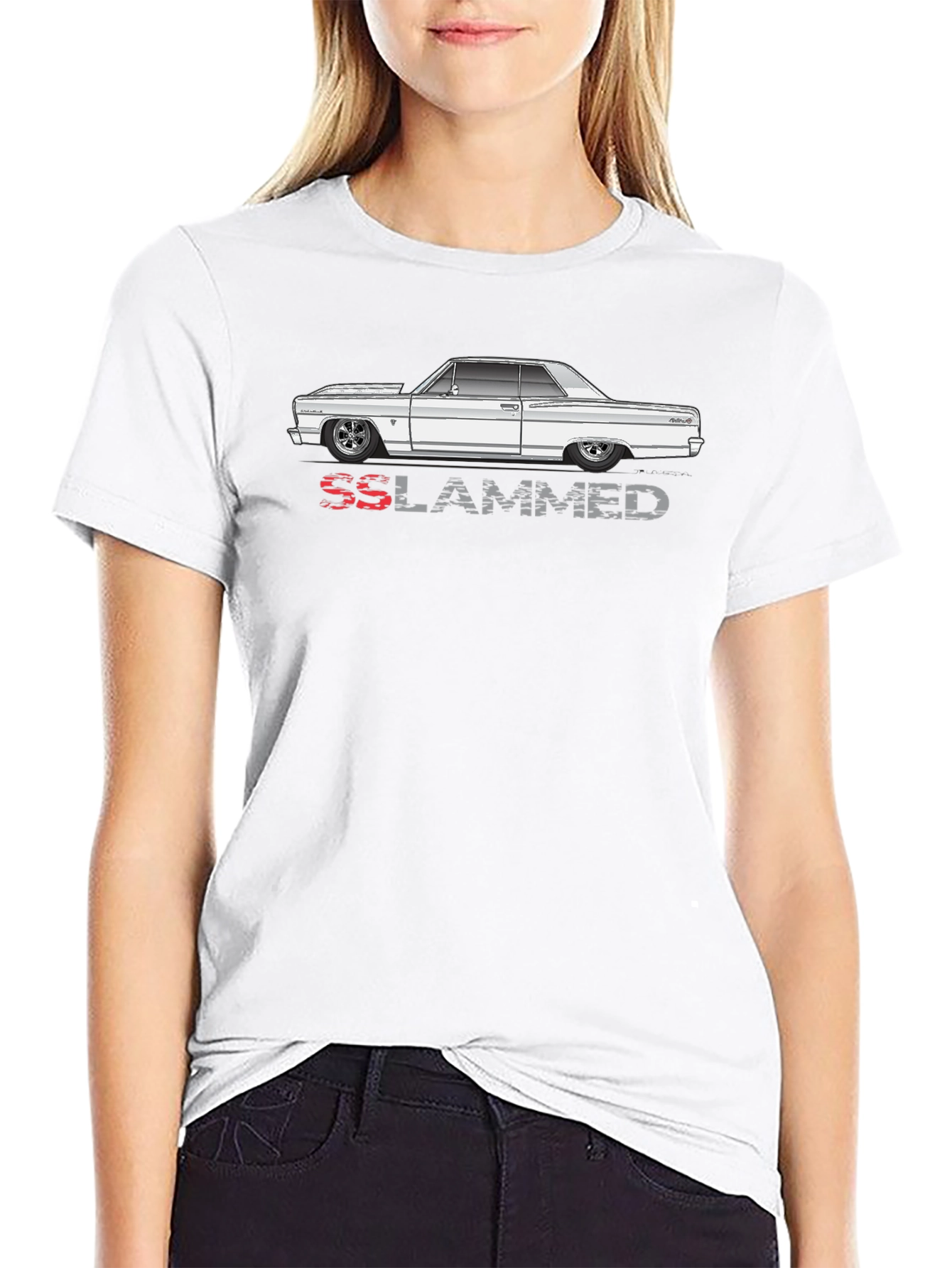 SS Slammed Car Graphic Tee - Classic Car Enthusiast