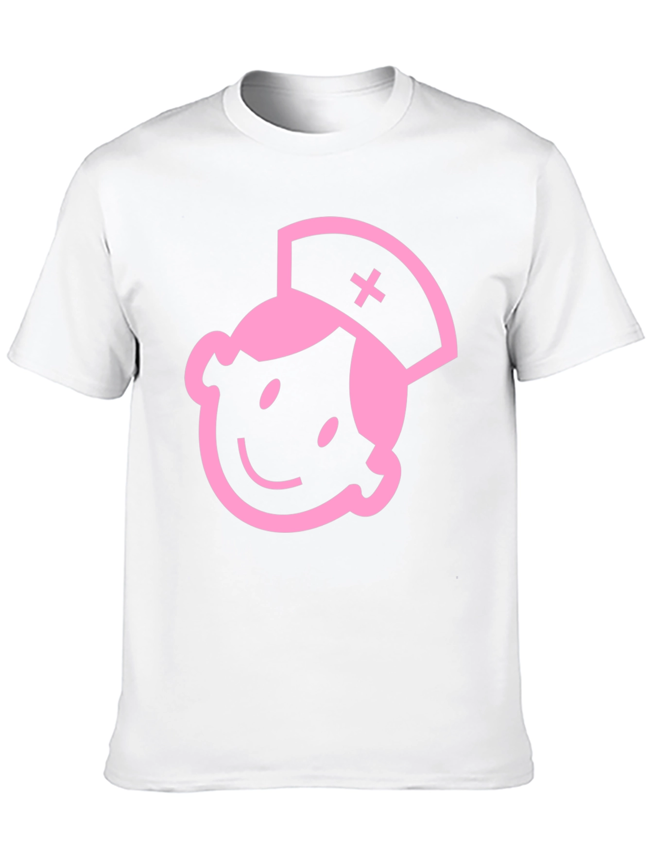 Pink Nurse Graphic Black Cotton T-Shirt