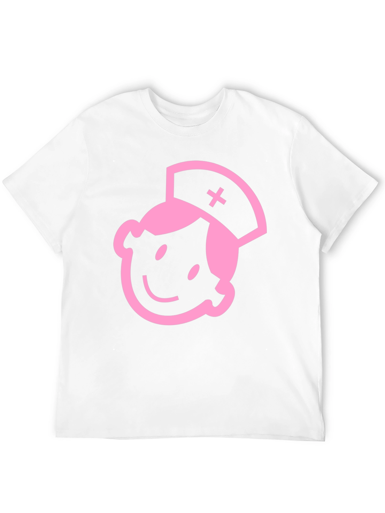 Pink Nurse Graphic Black Cotton T-Shirt