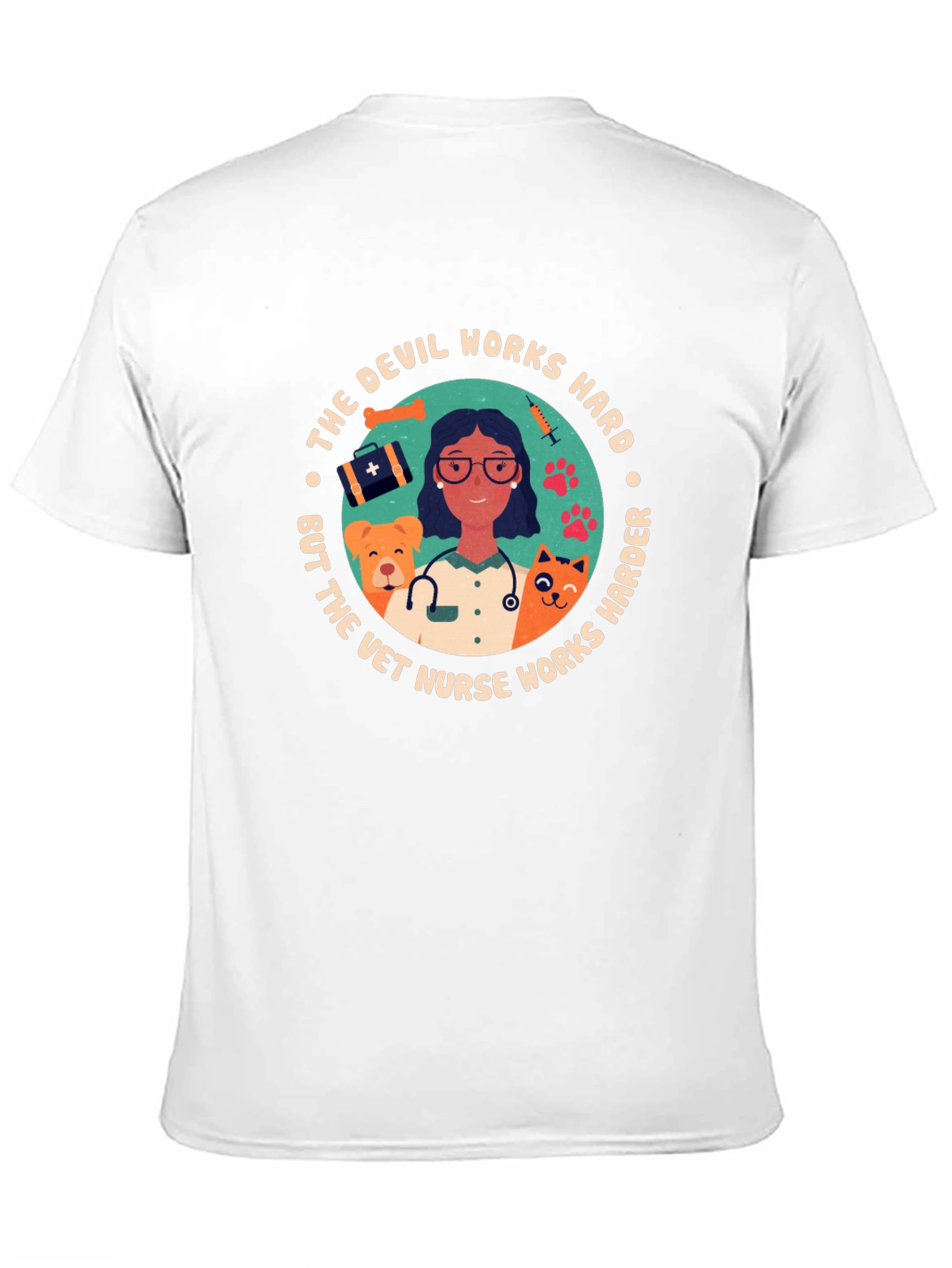 Vet Nurse T-Shirt - Devil Works Harder