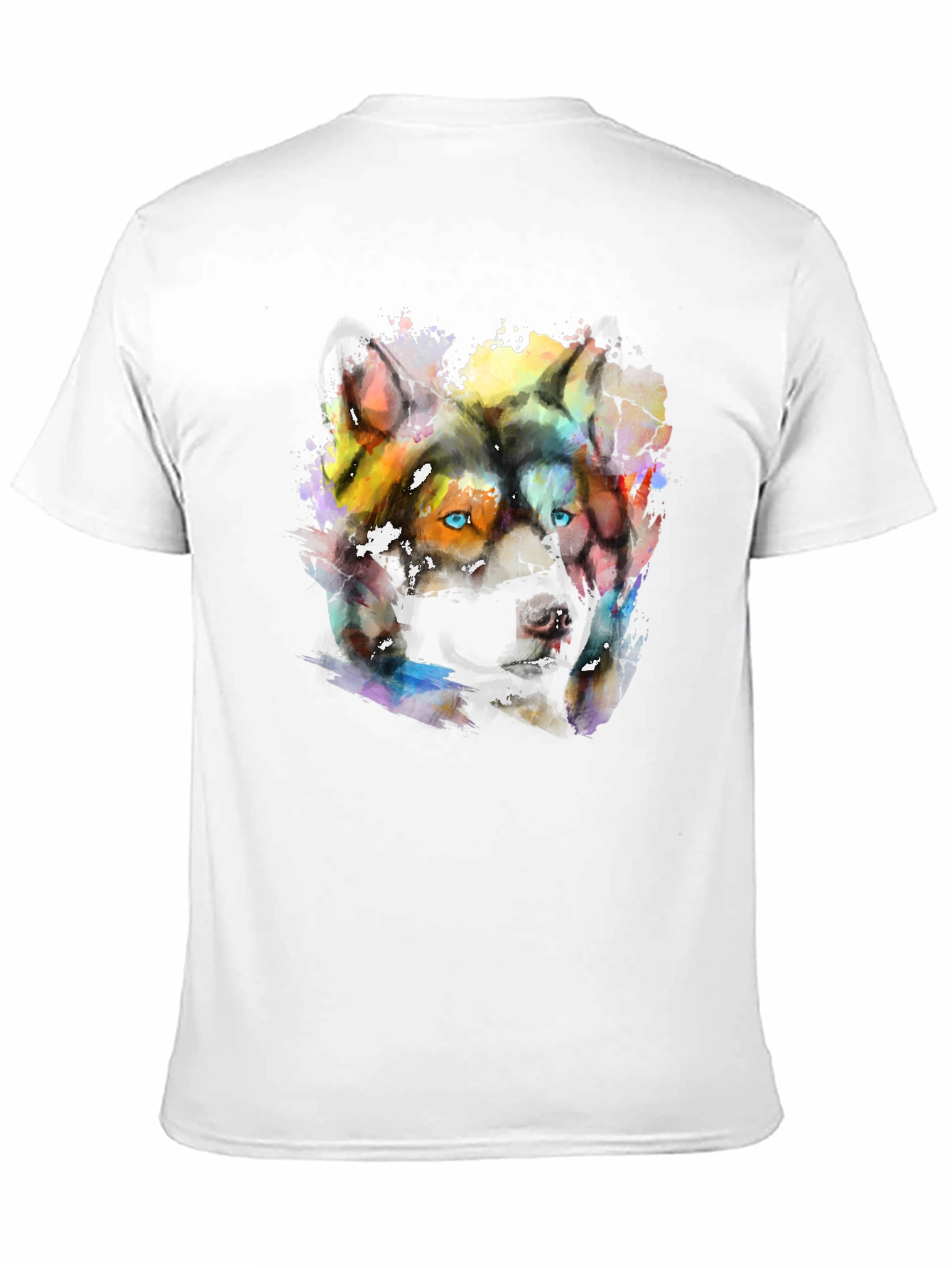 Abstract Wolf Graphic Print T-Shirt