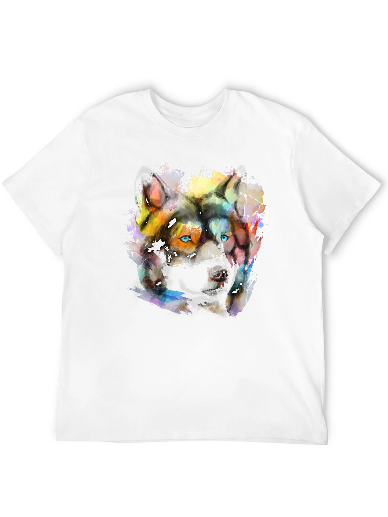 Abstract Wolf Graphic Print T-Shirt