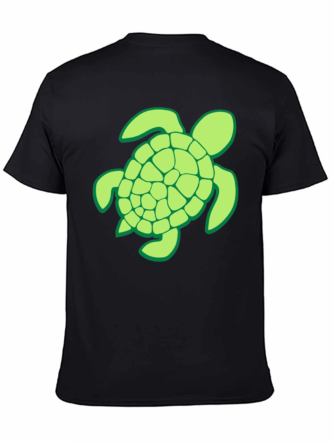 Turtle Graphic T-Shirt - Casual Black Tee