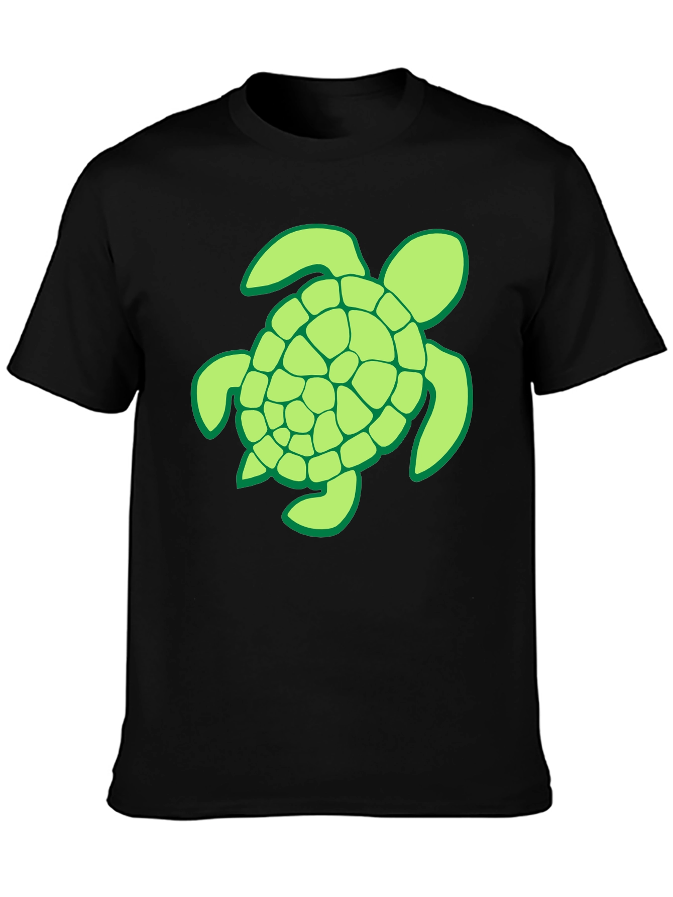 Turtle Graphic T-Shirt - Casual Black Tee