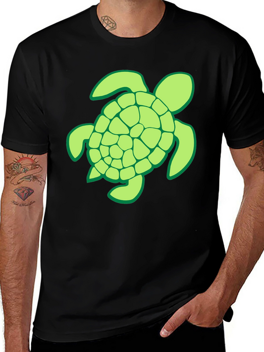 Turtle Graphic T-Shirt - Casual Black Tee