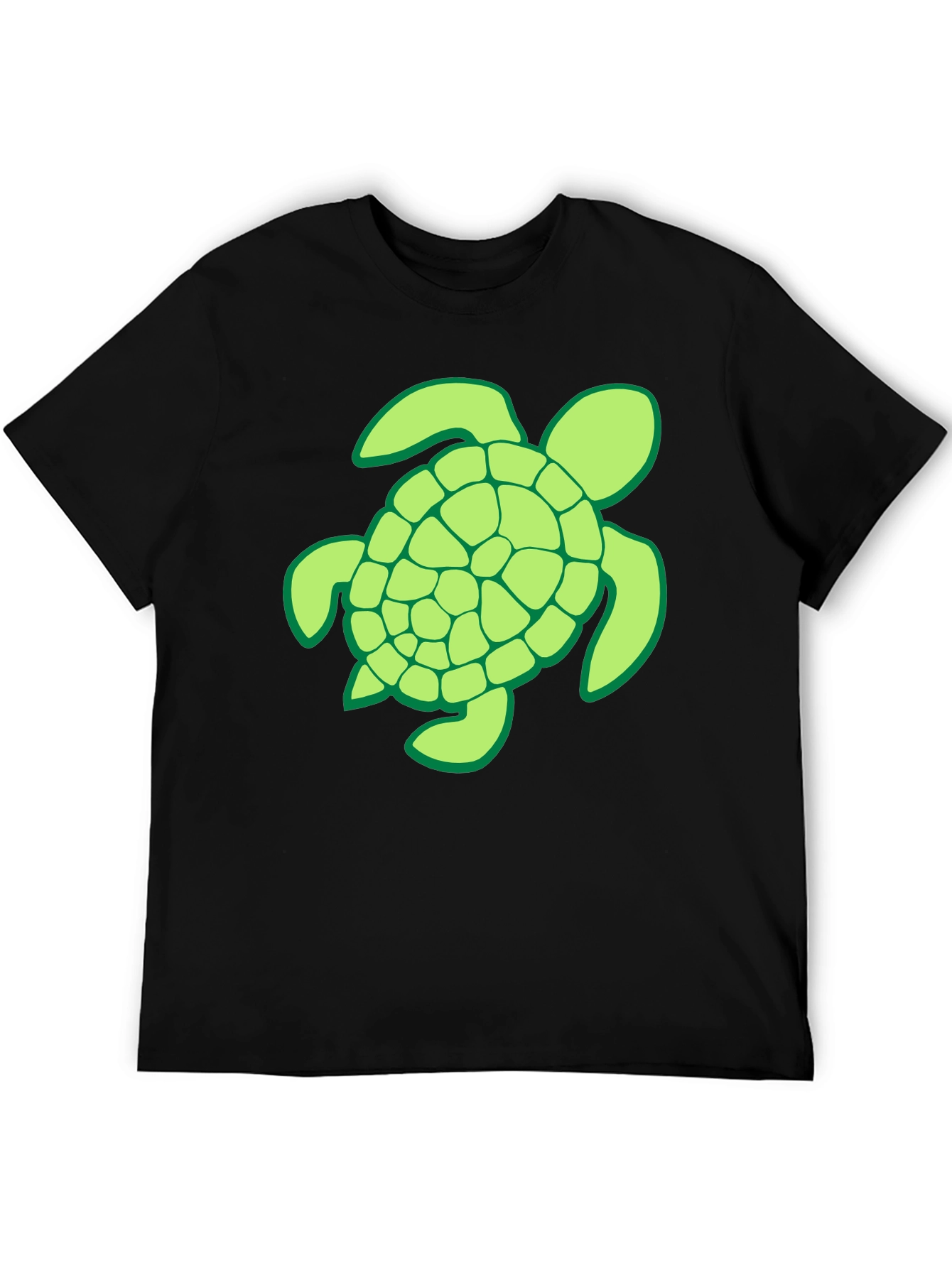Turtle Graphic T-Shirt - Casual Black Tee