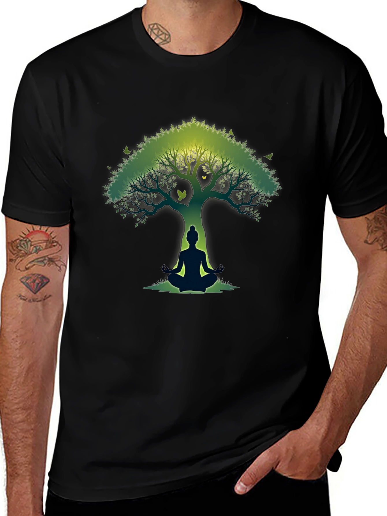 Zen Tree Meditation T-Shirt - Nature Inspired Graphic Tee