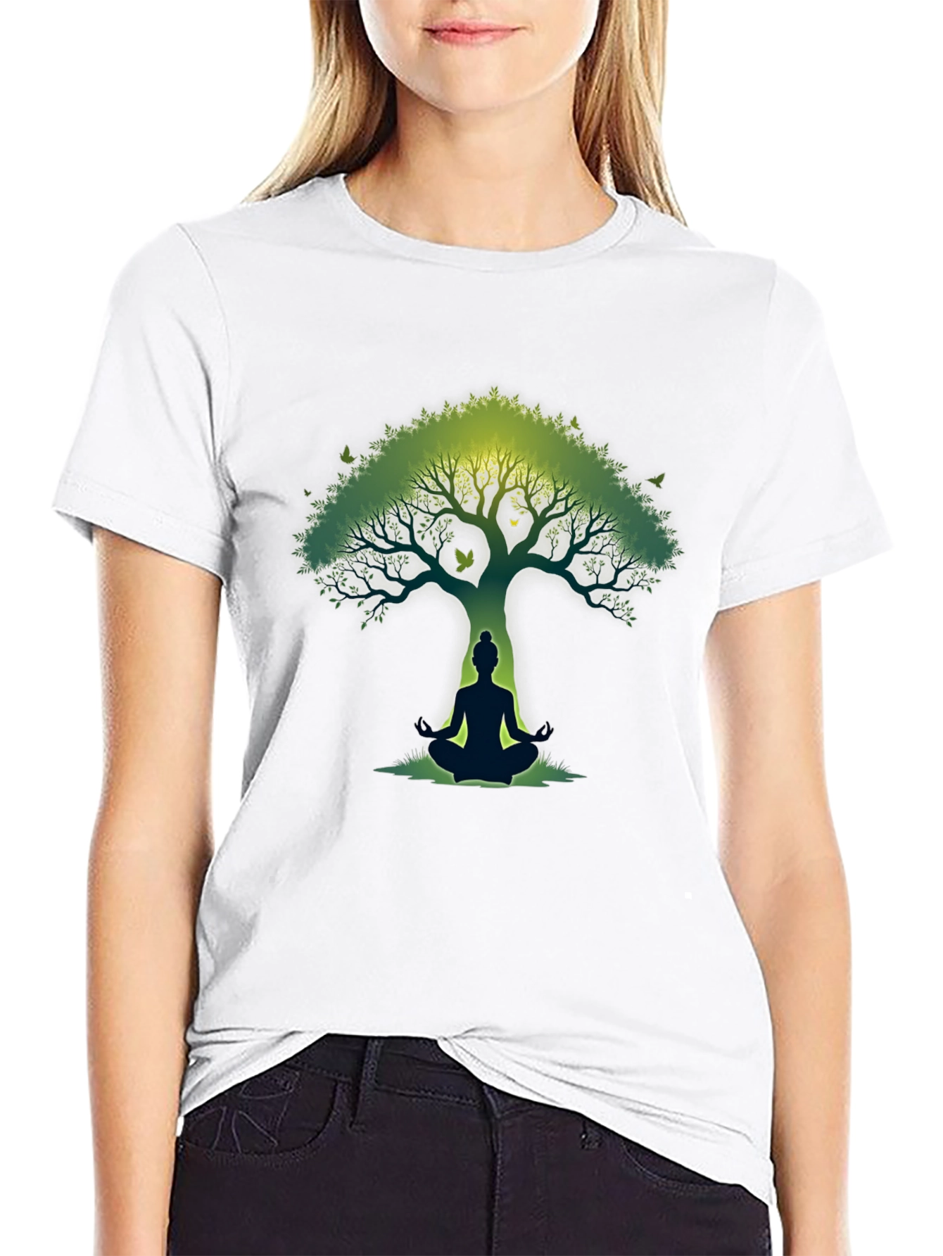Zen Tree Meditation T-Shirt - Nature Inspired Graphic Tee