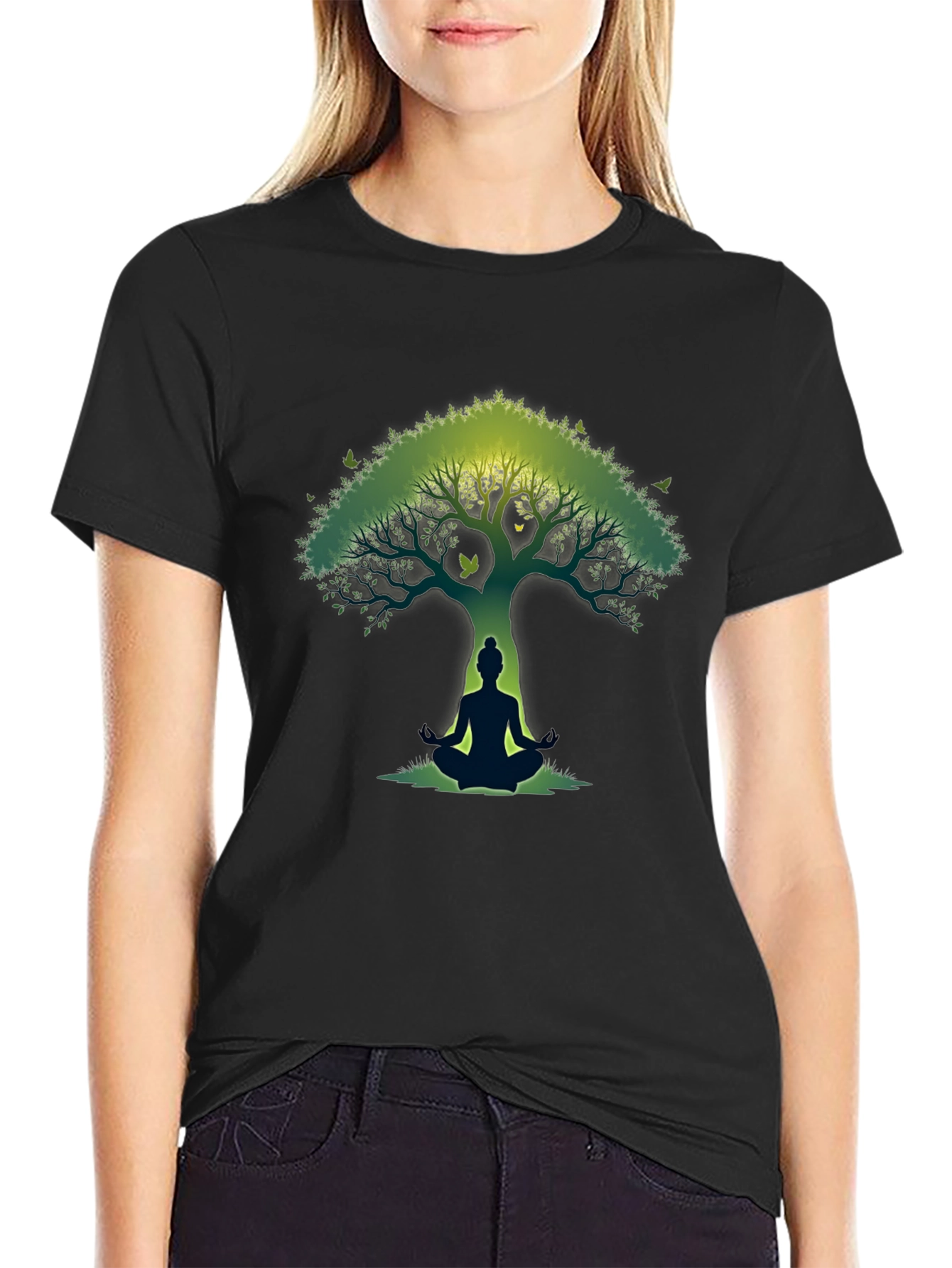 Zen Tree Meditation T-Shirt - Nature Inspired Graphic Tee